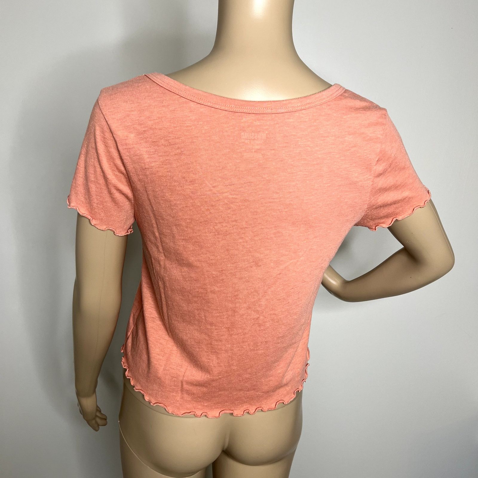 Other Mossimo Supply Co Pink Short Sleeve Ruffle Top Size S / US 4 / IT 40 - 3 Thumbnail