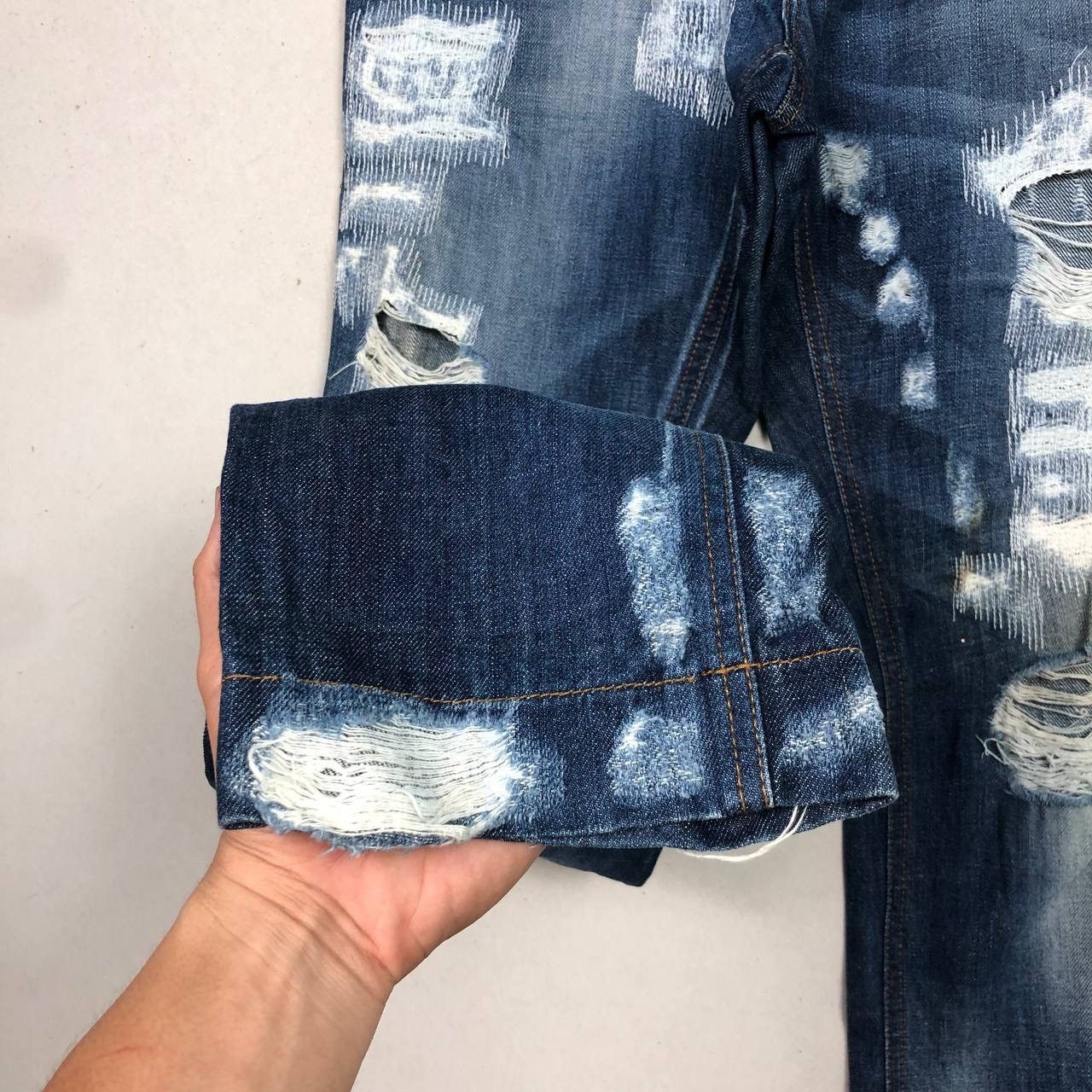 Dolce & Gabbana Destroyed Dolce & Gabbana Distress Ripped Jeans Punk Denim Size US 31 - 7 Thumbnail