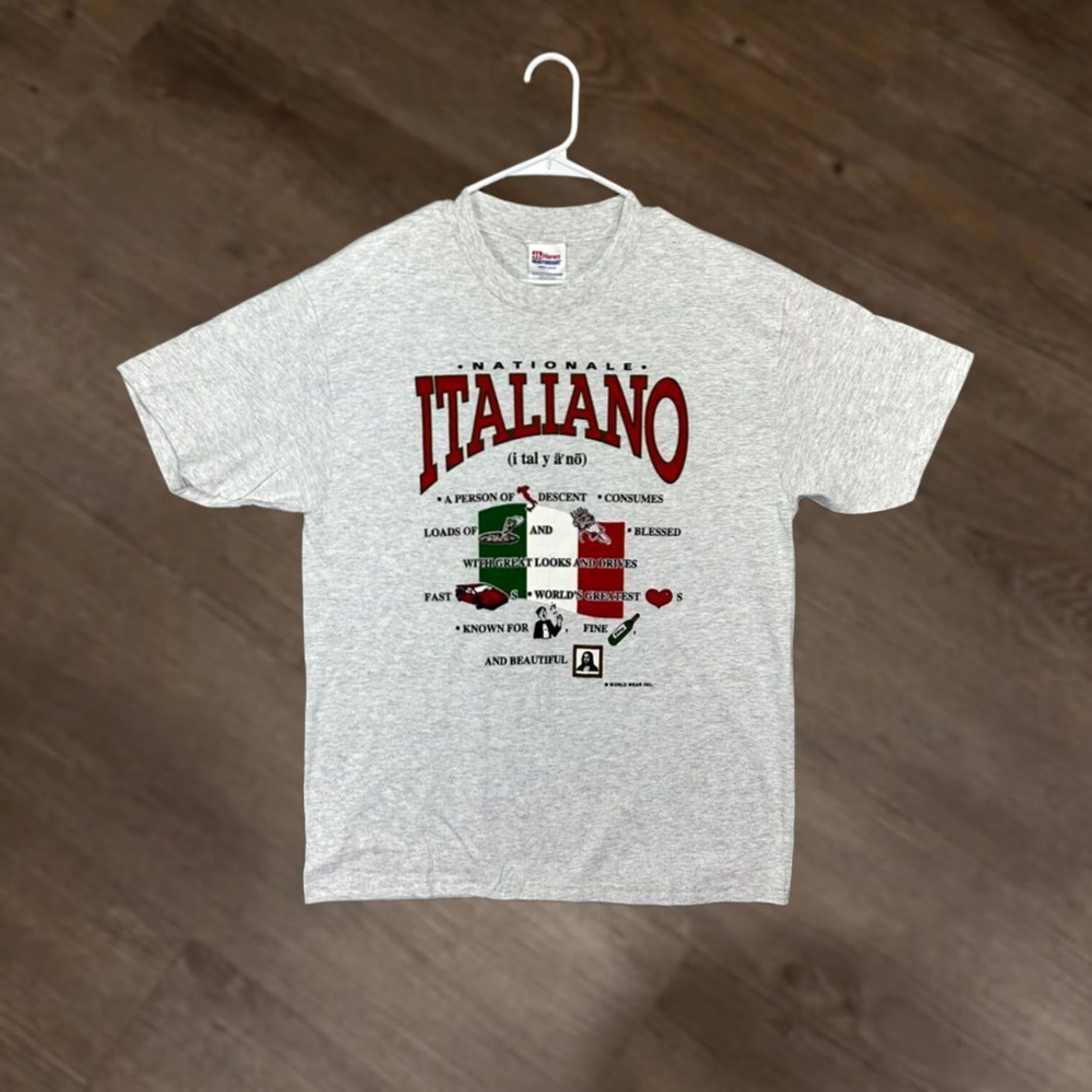 Hanes VINTAGE Hanes Shirt Mens Large 42-44 Grey Heavyweight Italian Single Stitch T-Shirt Size US L / EU 52-54 / 3 - 1 Thumbnail