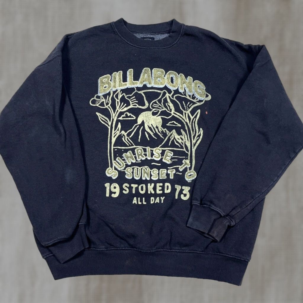 Billabong VINTAGE Billabong Sweatshirt Men Medium Black Crewneck Skate All Day Distressed VTG Y2K Size US M / EU 48-50 / 2 - 1 Thumbnail