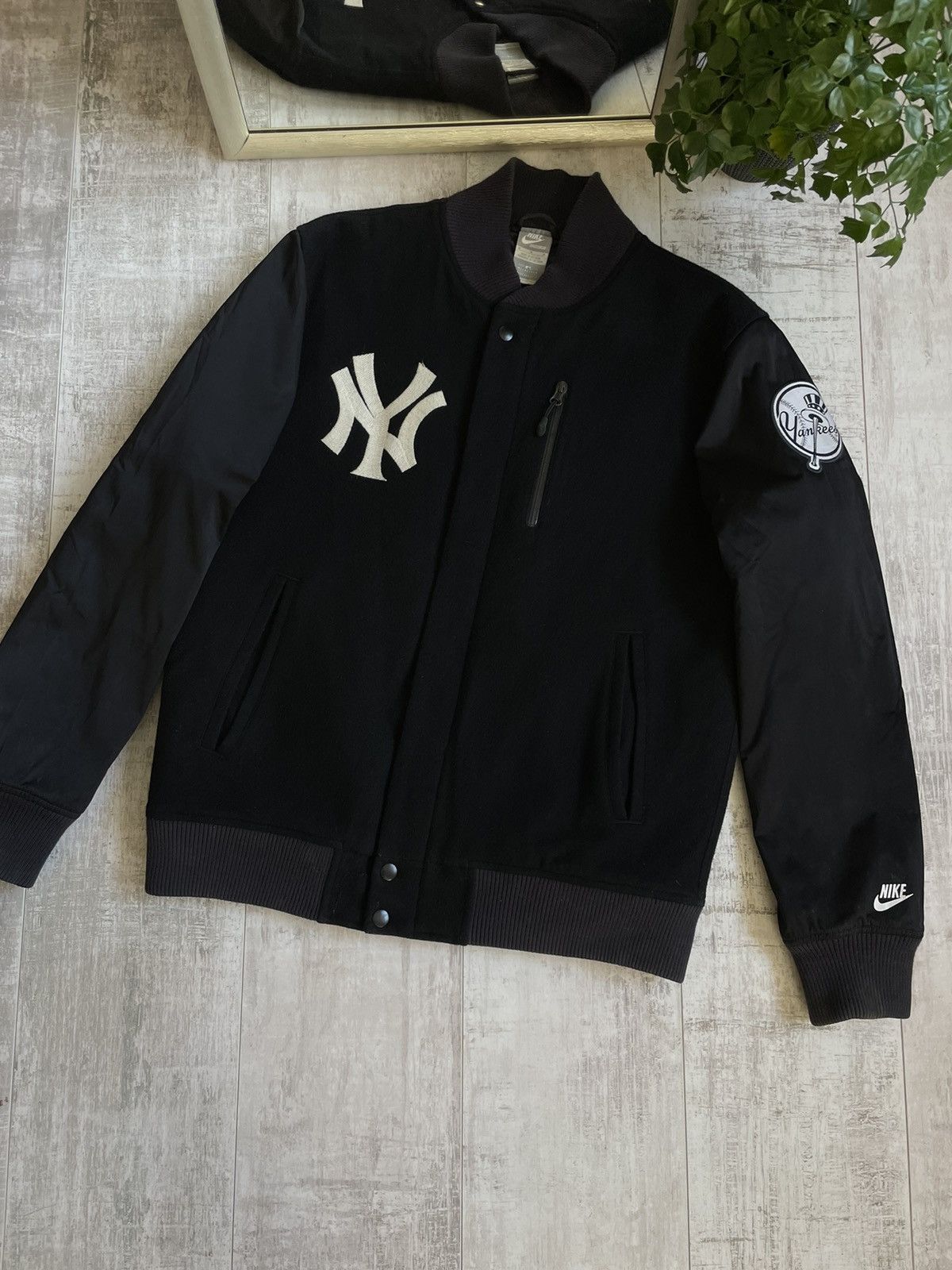 New York Yankees × Nike × Vintage Vintage Y2K Nike New York Yankees Wool Bomber 00’s Jacket Size US M / EU 48-50 / 2 - 3 Thumbnail