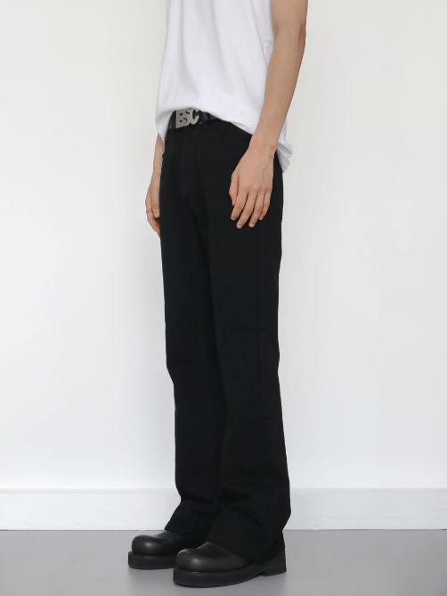 Japanese Brand × Vintage Retro black men's versatile straight casual flared jeans Size US 32 / EU 48 - 4 Thumbnail
