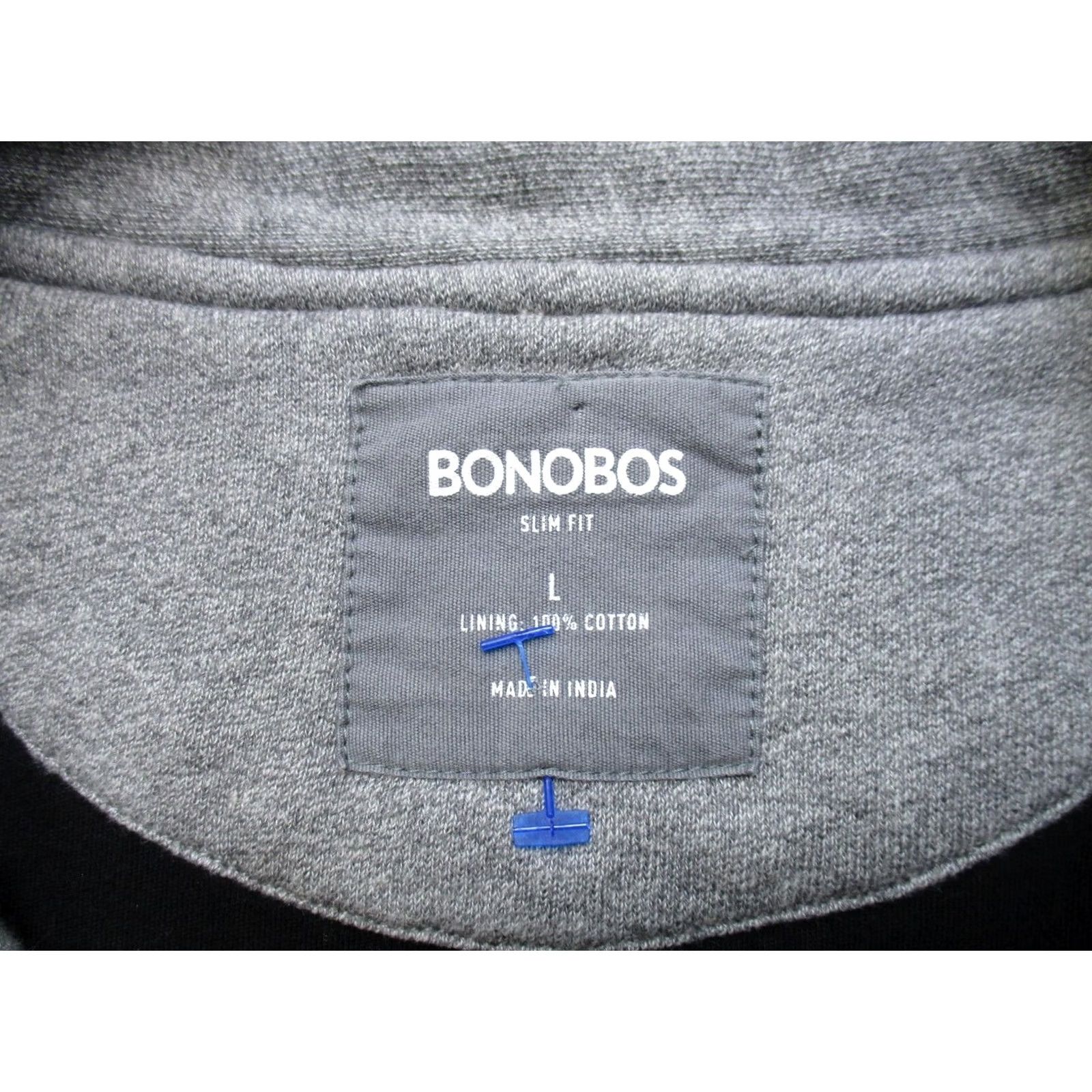 Bonobos Bonobos Jacket Mens L Gray Fleece Bomber Stand Collar Button Zip Pockets Slim Casual Travel Size US L / EU 52-54 / 3 - 3 Thumbnail
