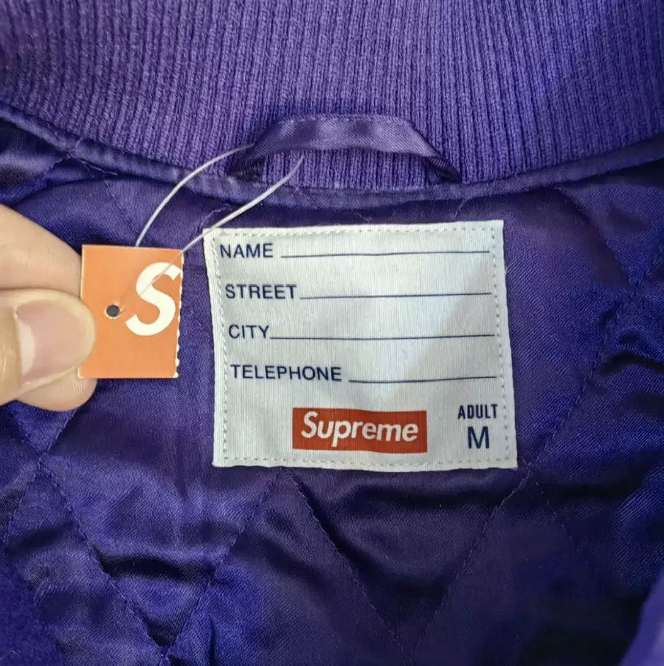 Supreme Supreme purple motion logo varsity Jacket Size US M / EU 48-50 / 2 - 3 Thumbnail