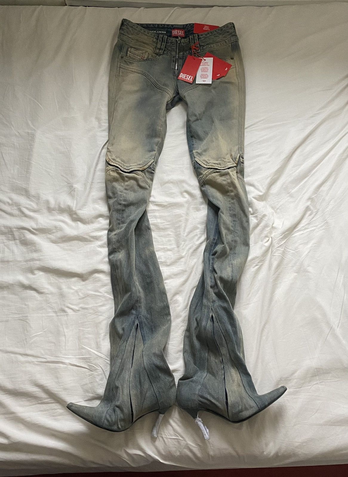 image of Diesel De-Bikerboot Pants Ss23 in Blue, Women's (Size 26)