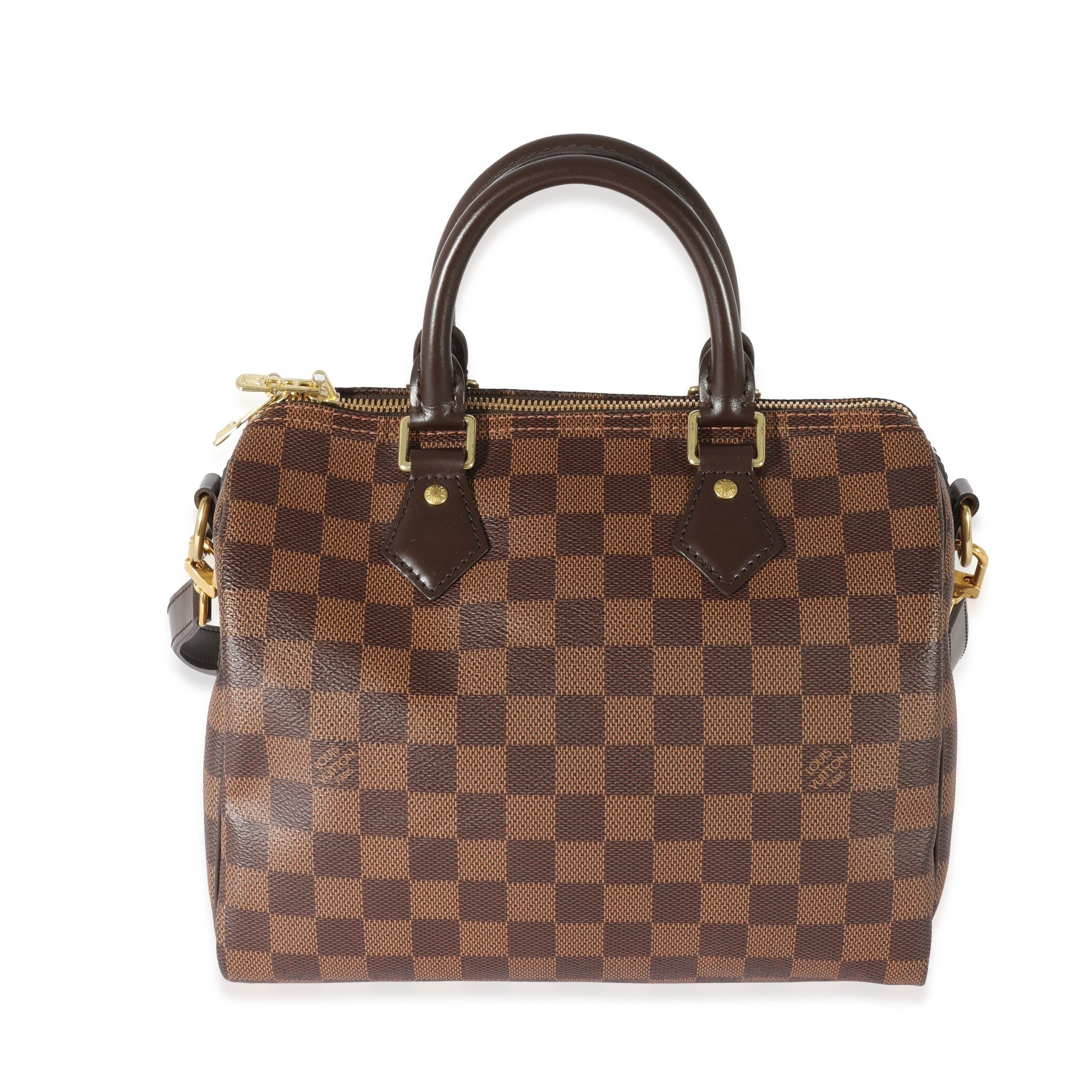 image of Louis Vuitton Damier Ebene Canvas Speedy Bandouliere 25 in Brown, Women's