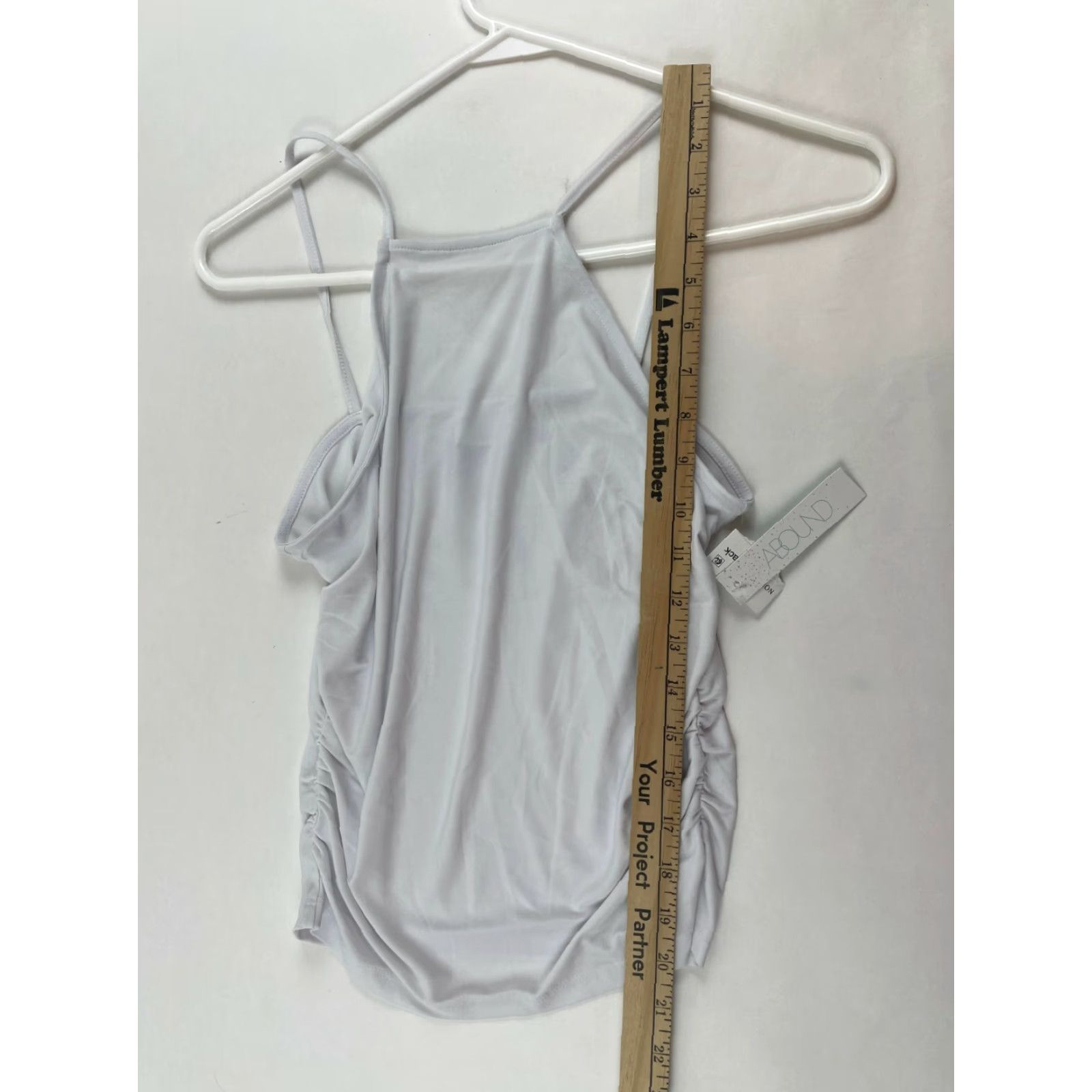 Vintage ABOUND Tank Top Women's Size S White Sleeveless Ruched Side Spaghetti Strap NWT Size S / US 4 / IT 40 - 6 Thumbnail