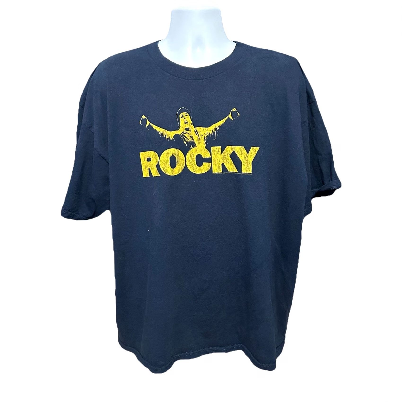 Vintage Rocky Balboa Sylvester Stallone Graphic Shirt Men 2XL Navy Blue T-Shirt Size US XXL / EU 58 / 5 - 2 Thumbnail