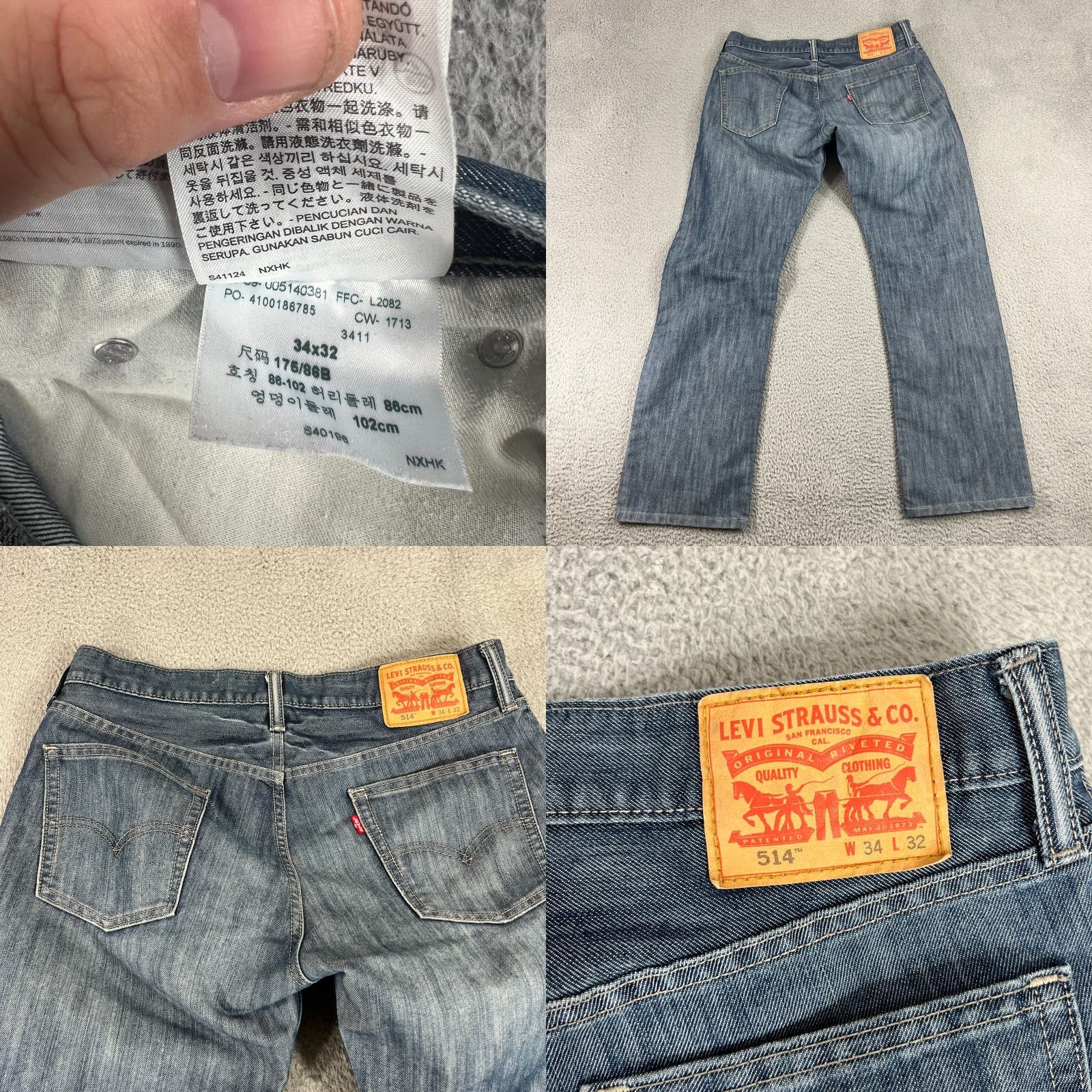 Levi's Levi's 514 Straight Fit Jeans Men's Blue Denim 34x32 Medium Wash Regular Size US 34 / EU 50 - 8 Thumbnail