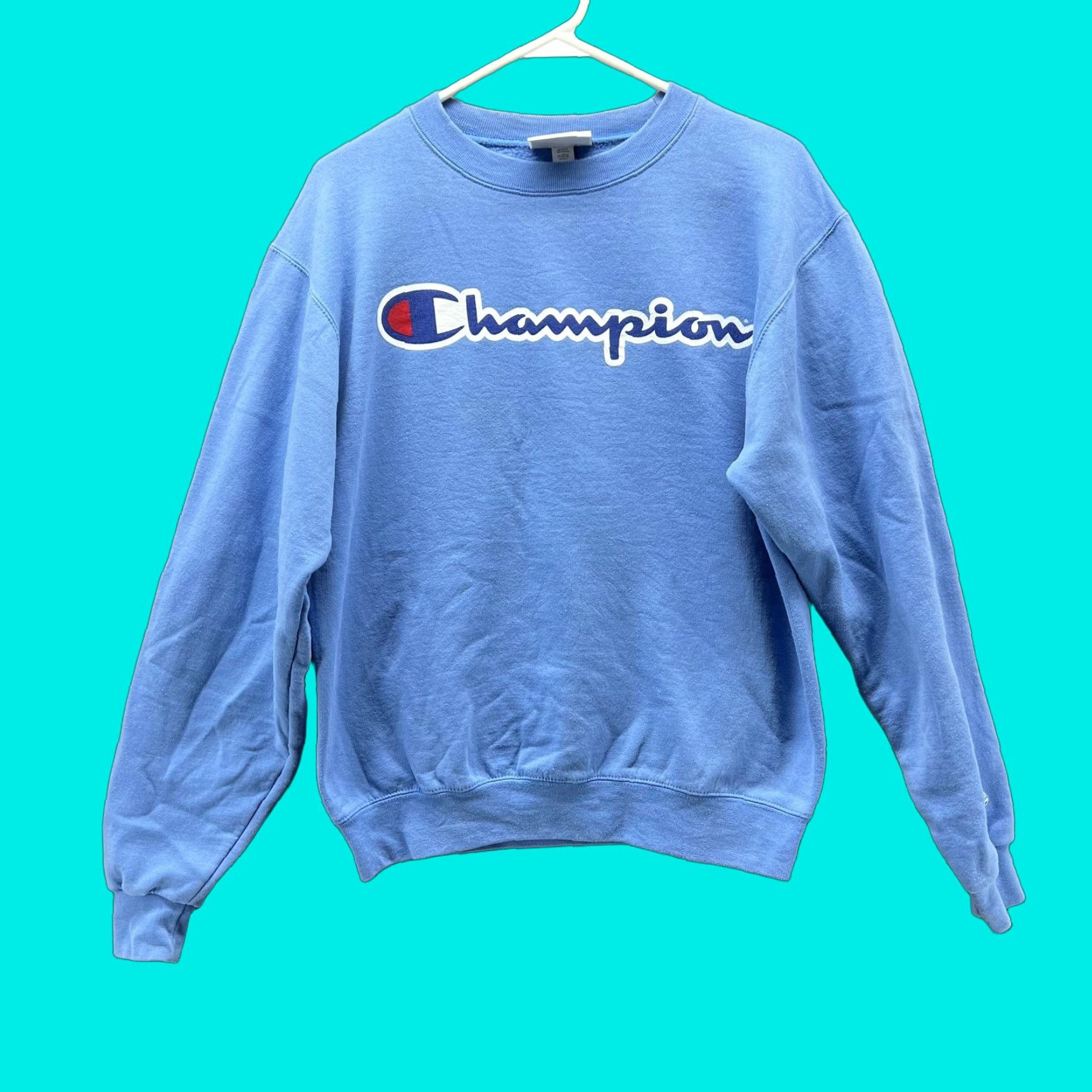 Champion Champion Sweatshirt Mens Small Blue Big Logo Crewneck Pullover Fleece Size US S / EU 44-46 / 1 - 1 Thumbnail