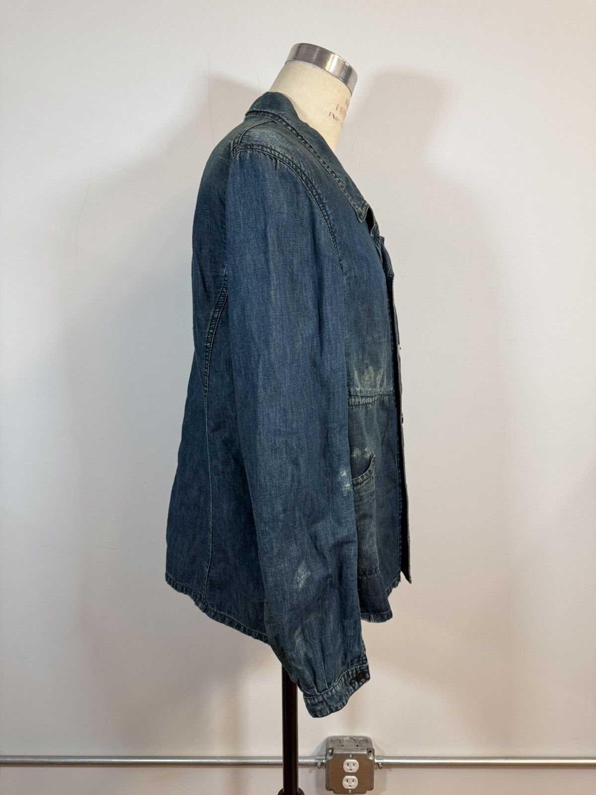 Yves Saint Laurent YSL SS2007 Cotton-Linen Denim Patchwork Chore Jacket - IT 54 Size US L / EU 52-54 / 3 - 2 Thumbnail