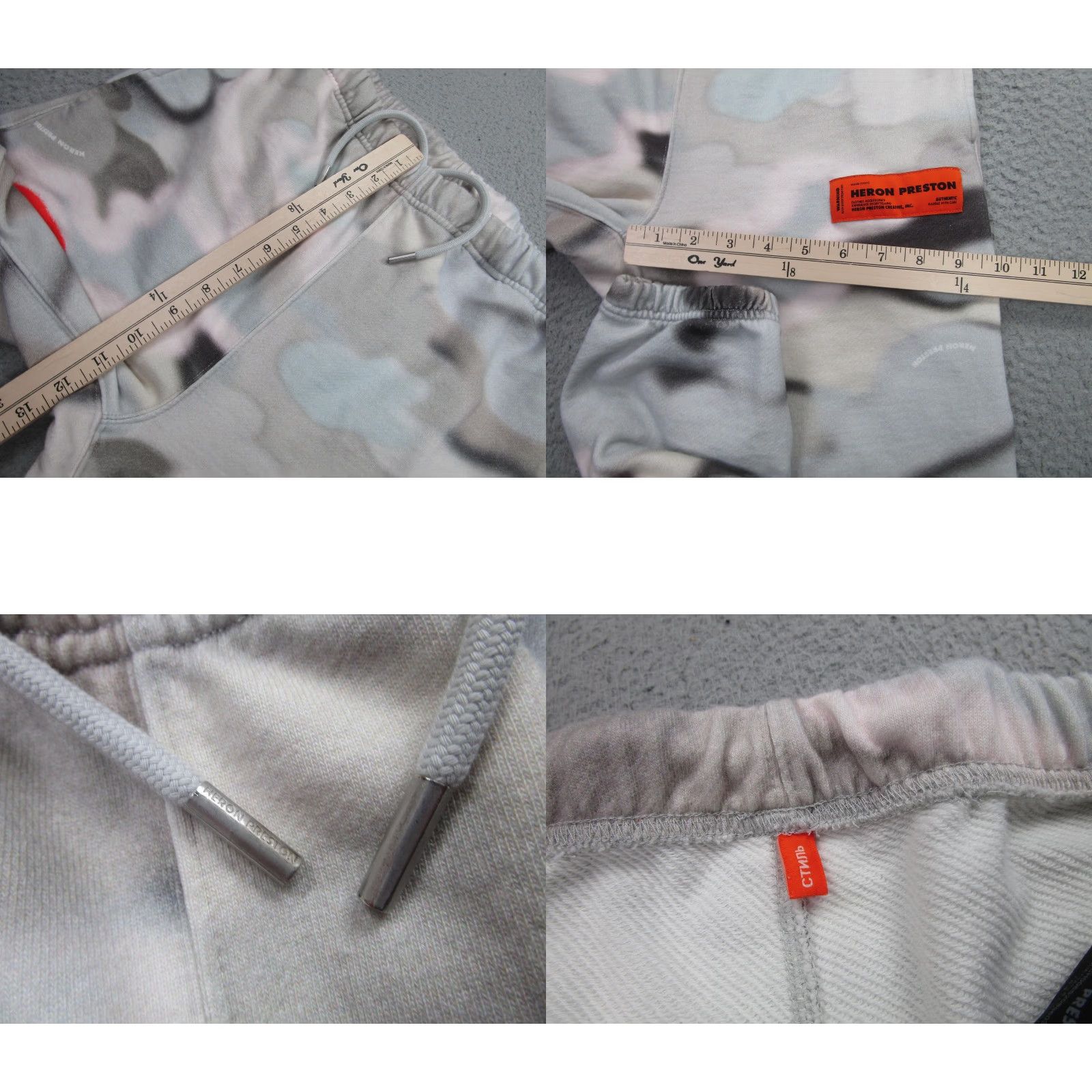 Heron Preston VINTAGE Heron Preston Jogger Pant Main Brand Gray Camo Sweatpants Mens Small Adult Regular S Cotton Fleece Elastic Drawstring 100% Cotton 28in Mens Size US 29 - 8 Thumbnail