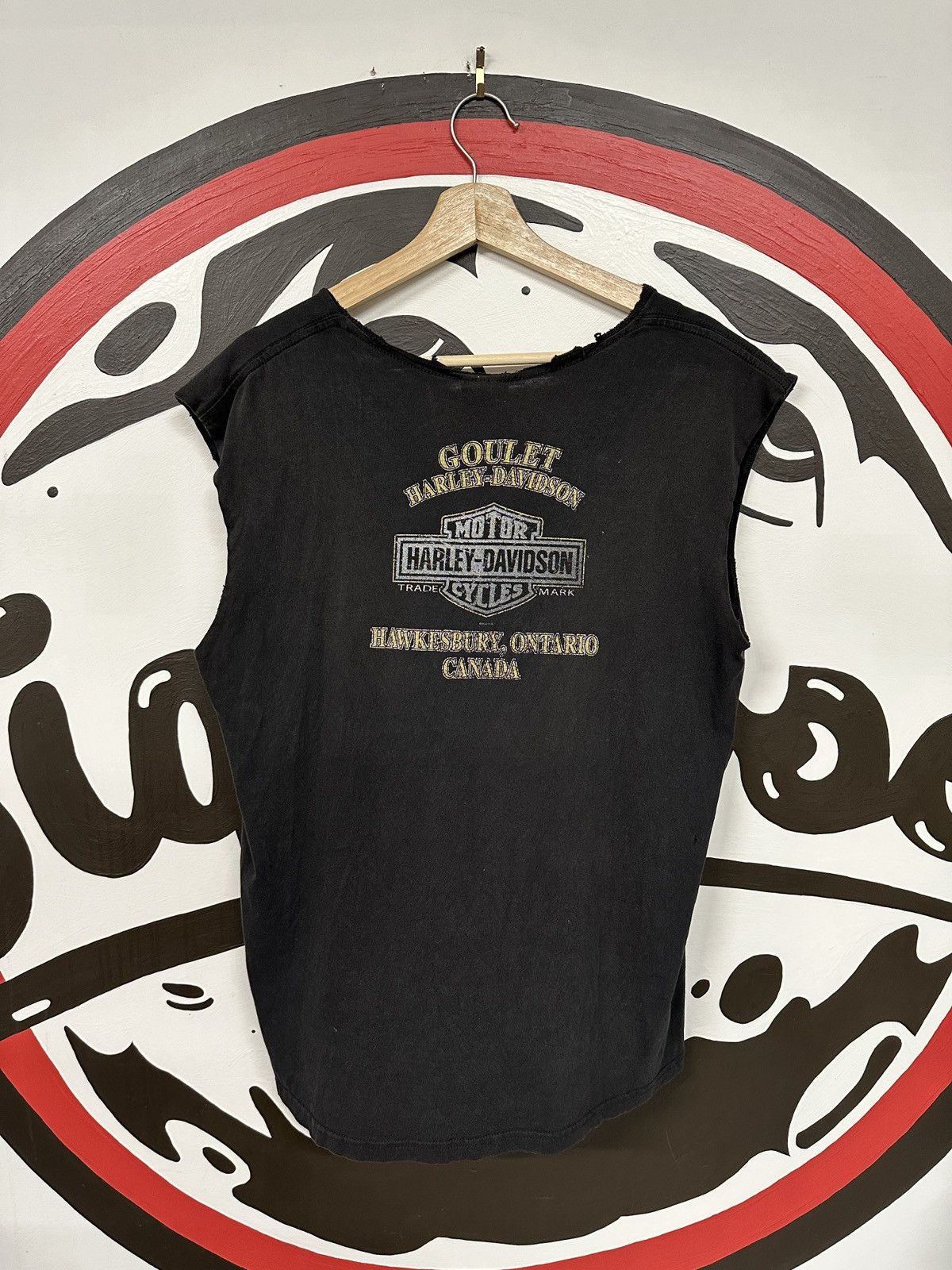 Harley Davidson × Vintage 2012 Harley Davidson Cut off Distressed Tee Size US L / EU 52-54 / 3 - 4 Thumbnail