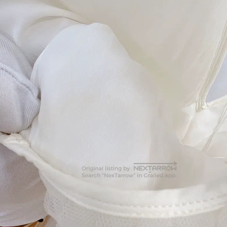 Brunello Cucinelli Brunello Cucinelli White V-neck mesh top Size M / US 6-8 / IT 42-44 - 5 Thumbnail
