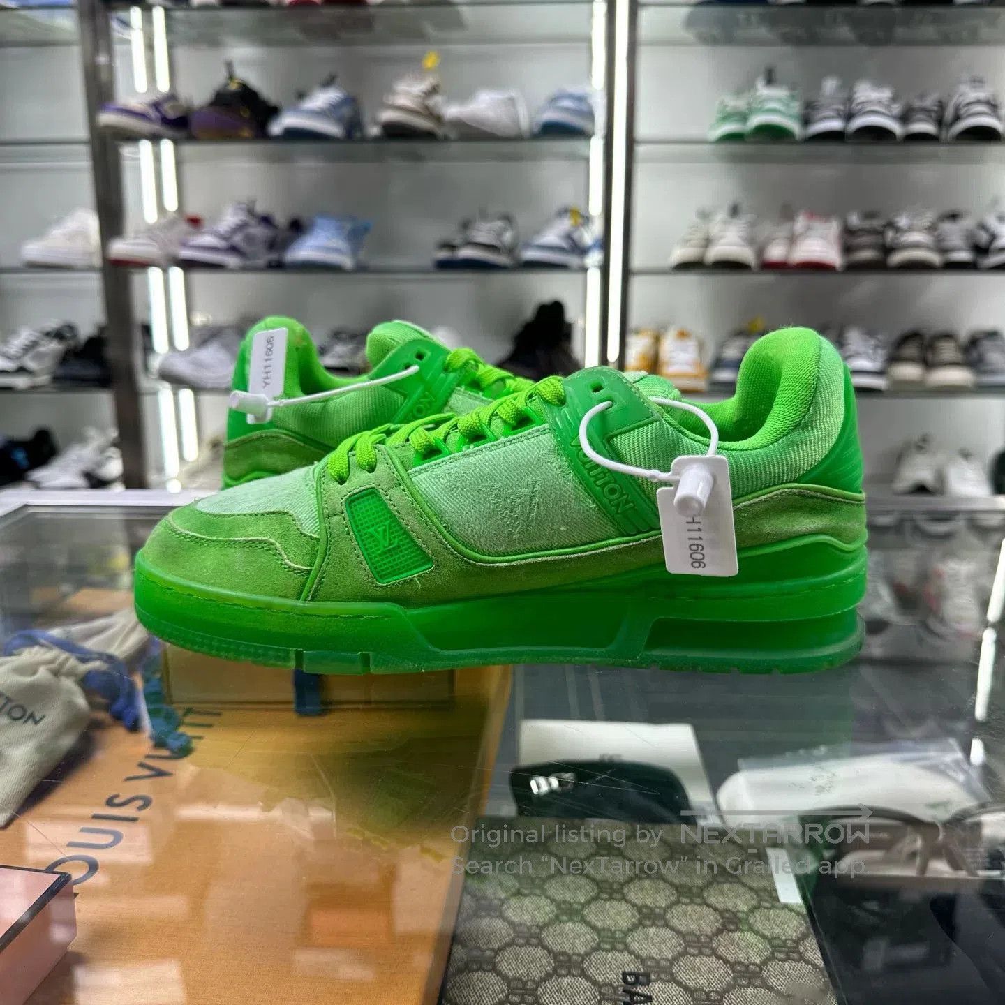 Louis Vuitton lv trainer bright green sneakers size uk5.5. Size US 6.5 / EU 39-40 - 5 Thumbnail