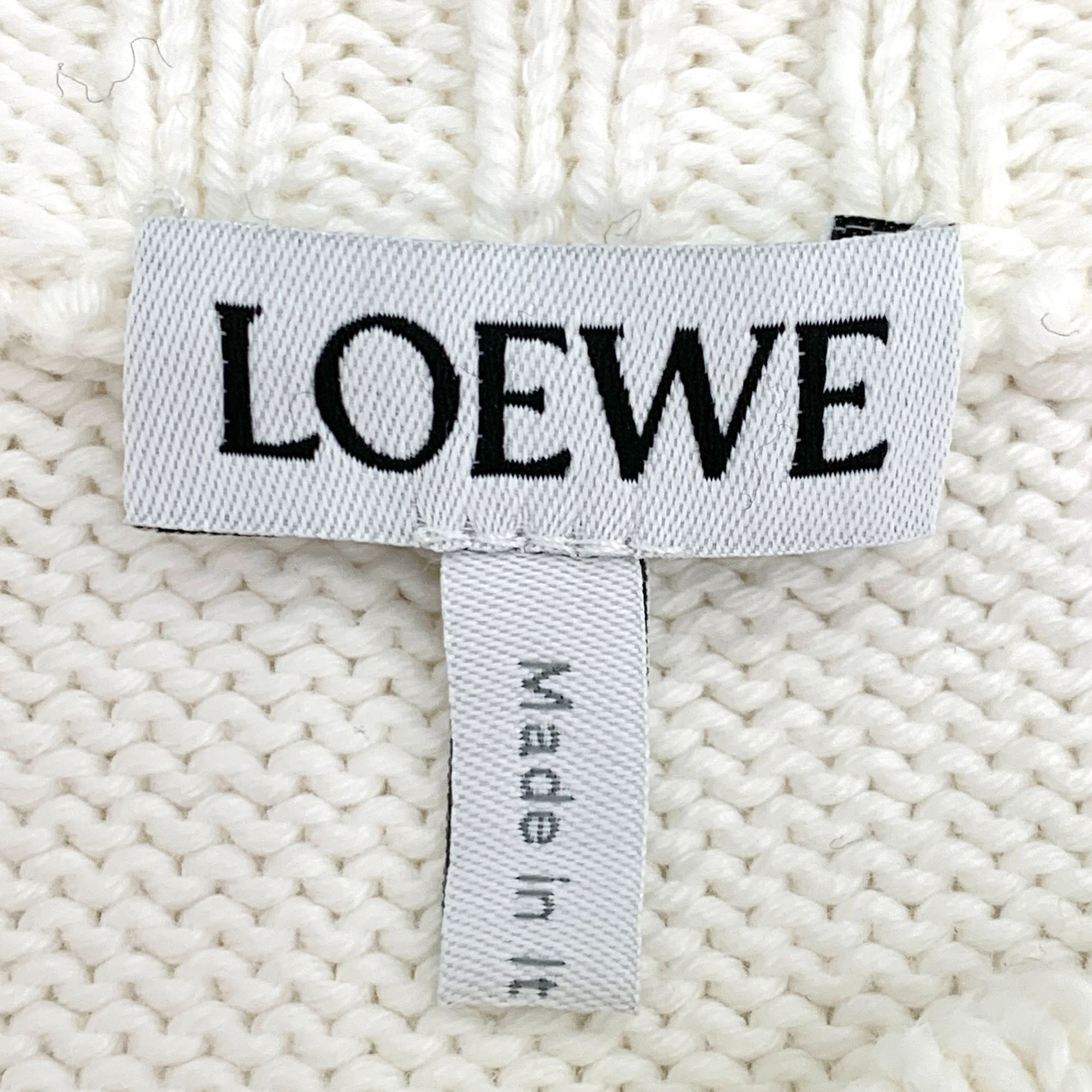 Loewe Loewe White Logo Embroidered Cotton Knit Sweater XS Size US XS / EU 42 / 0 - 2 Thumbnail