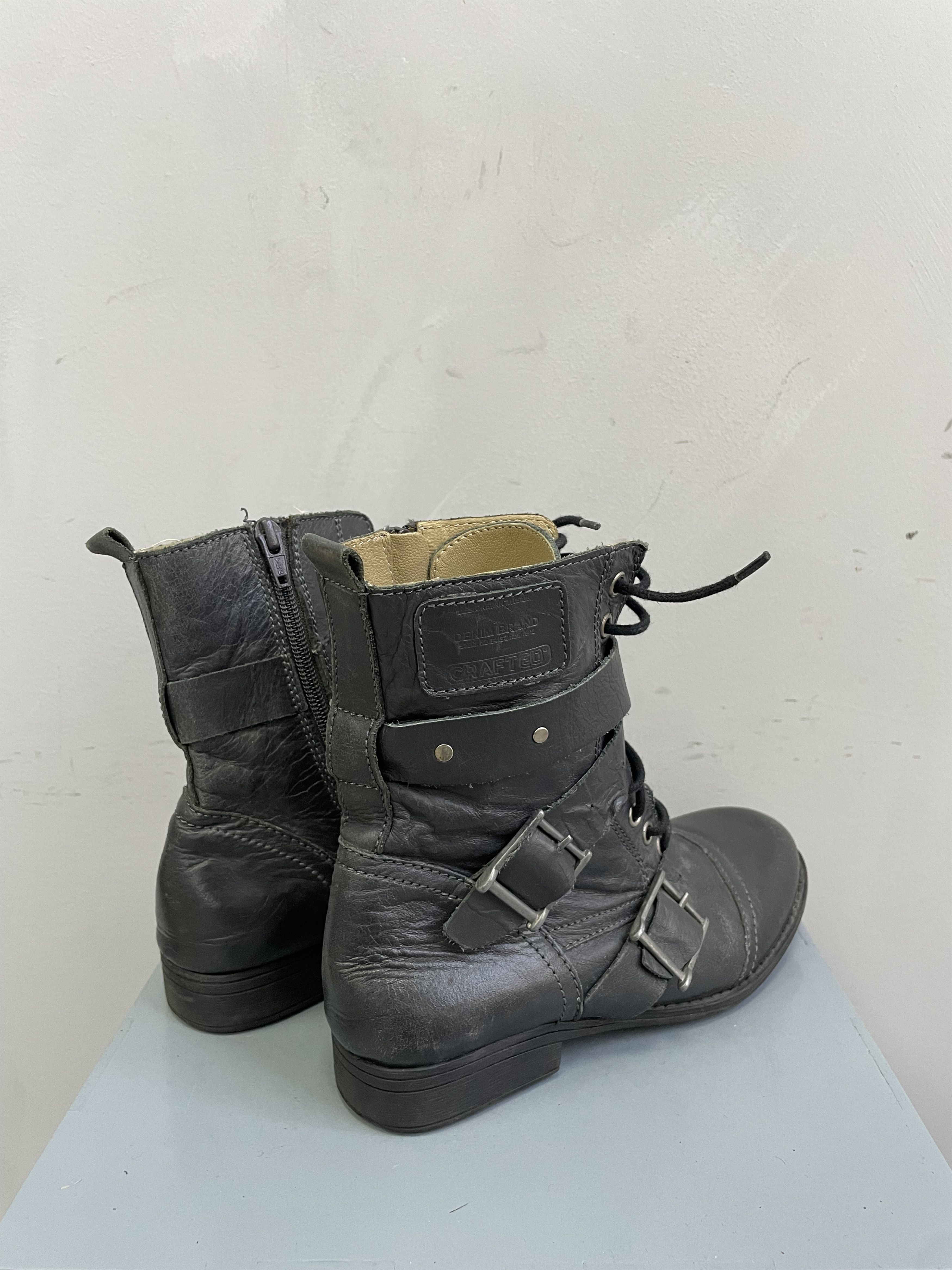 A.S.98 Leather moto ankle Belted Guidi style boots hype retro Size US 7 / IT 37 - 7 Thumbnail