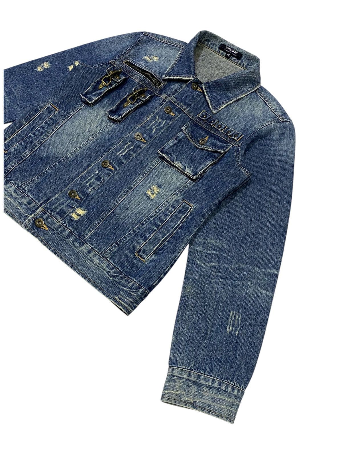 In The Attic In The Attic Cyberpunk Ripped Distressed Denim Jacket Size US M / EU 48-50 / 2 - 23 Thumbnail