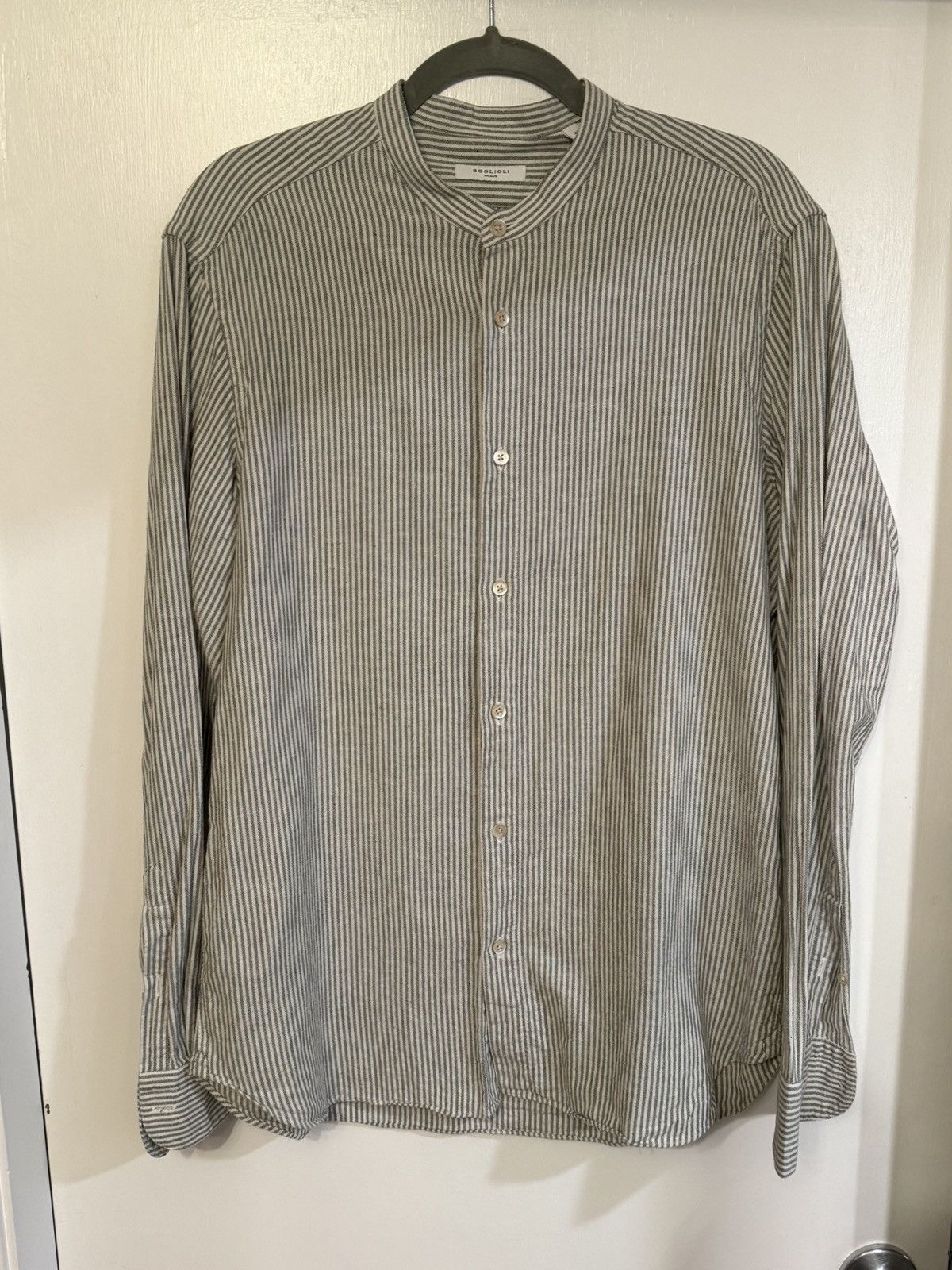 Boglioli Gray-blue ribbon collar shirt Size US M / EU 48-50 / 2 - 1 Thumbnail
