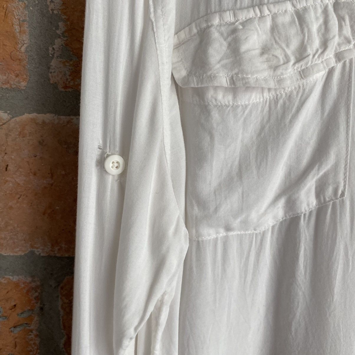 Designer × Japanese Brand G. O. A. White Classic Shirt with Roll-Up Sleeves Size M / US 6-8 / IT 42-44 - 12 Thumbnail