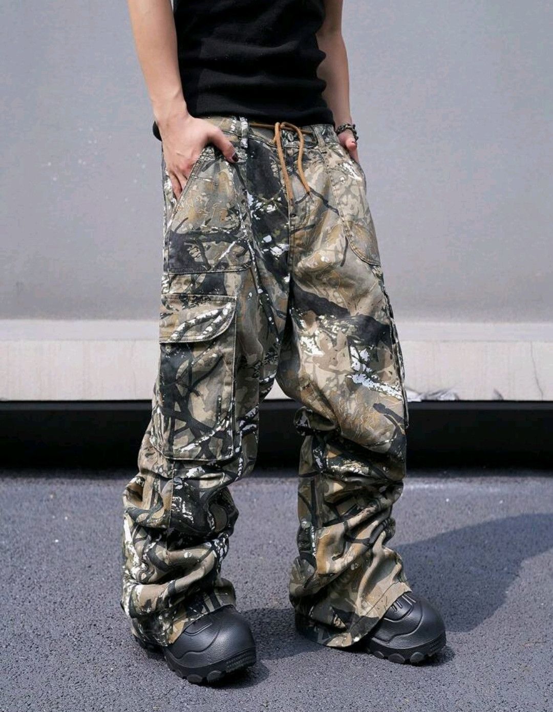 Japanese Brand Baggy Graphic Camo Wide Leg Pants Size US 32 / EU 48 - 4 Thumbnail