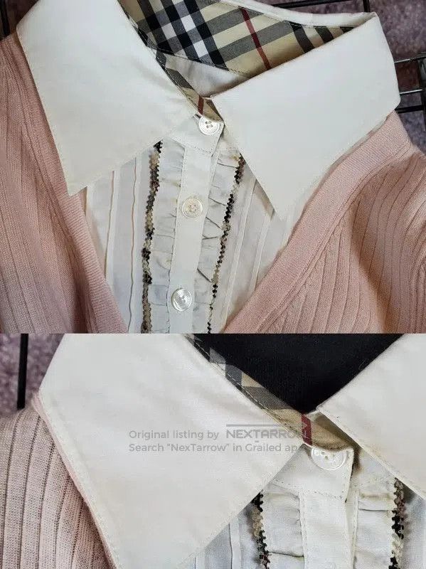 Burberry Burberry Pink Striped Wool Knit Sweater. Size S / US 4 / IT 40 - 5 Thumbnail