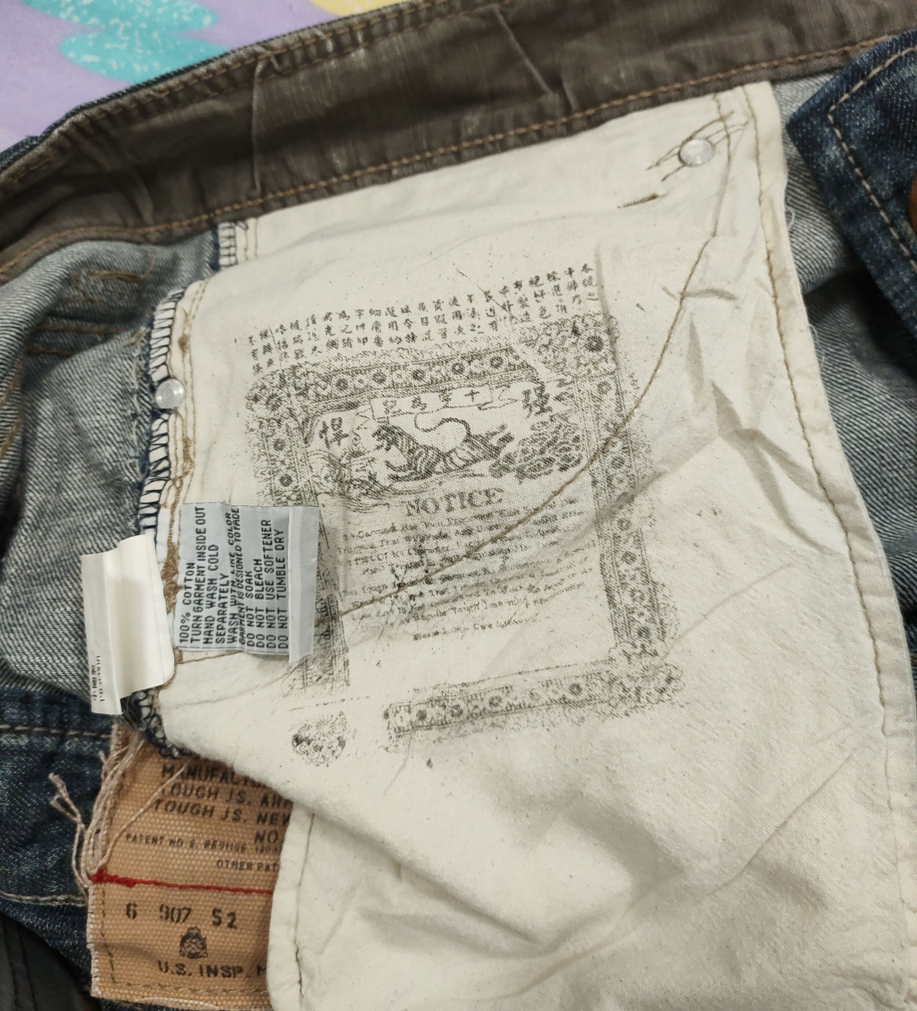 Tribal Streetwear 💥 Tough Jeansmith Machine Gun Flared Denim💥 Size US 36 / EU 52 - 12 Thumbnail