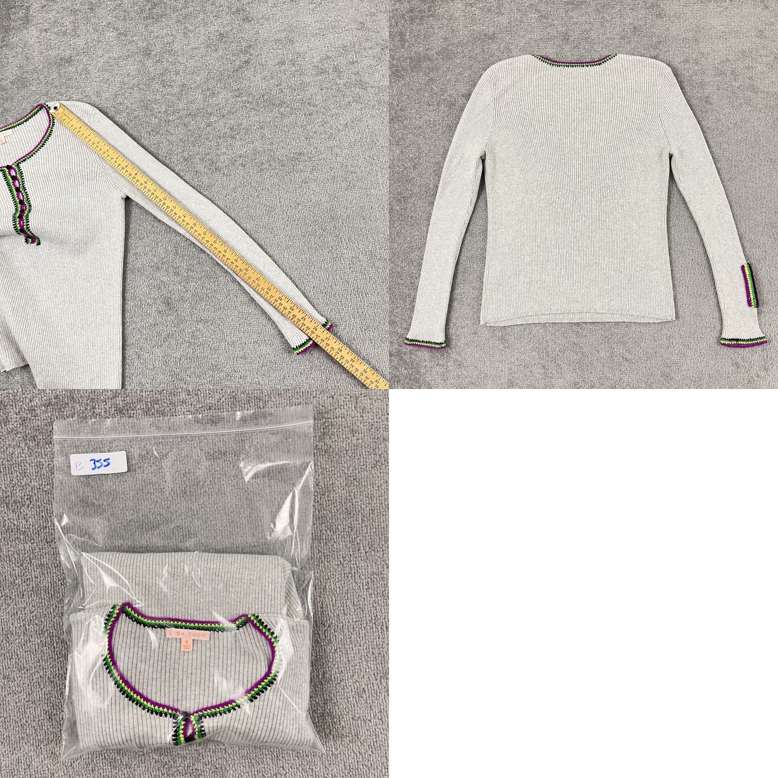 Vintage VINTAGE Lisa Todd Women's Sweater Henley Casual Fall Spring Winter Small Gray Cashmere Blend Knit Size S / US 4 / IT 40 - 8 Thumbnail