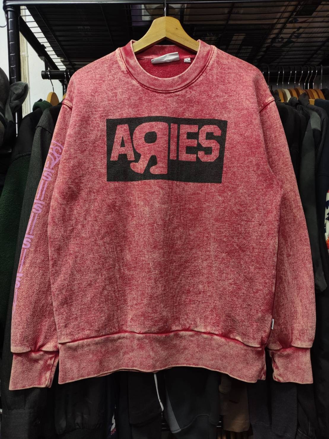 Aries Vans Vault x Aries Crewneck Sweatshirt Acidwash Red Size US M / EU 48-50 / 2 - 1 Thumbnail