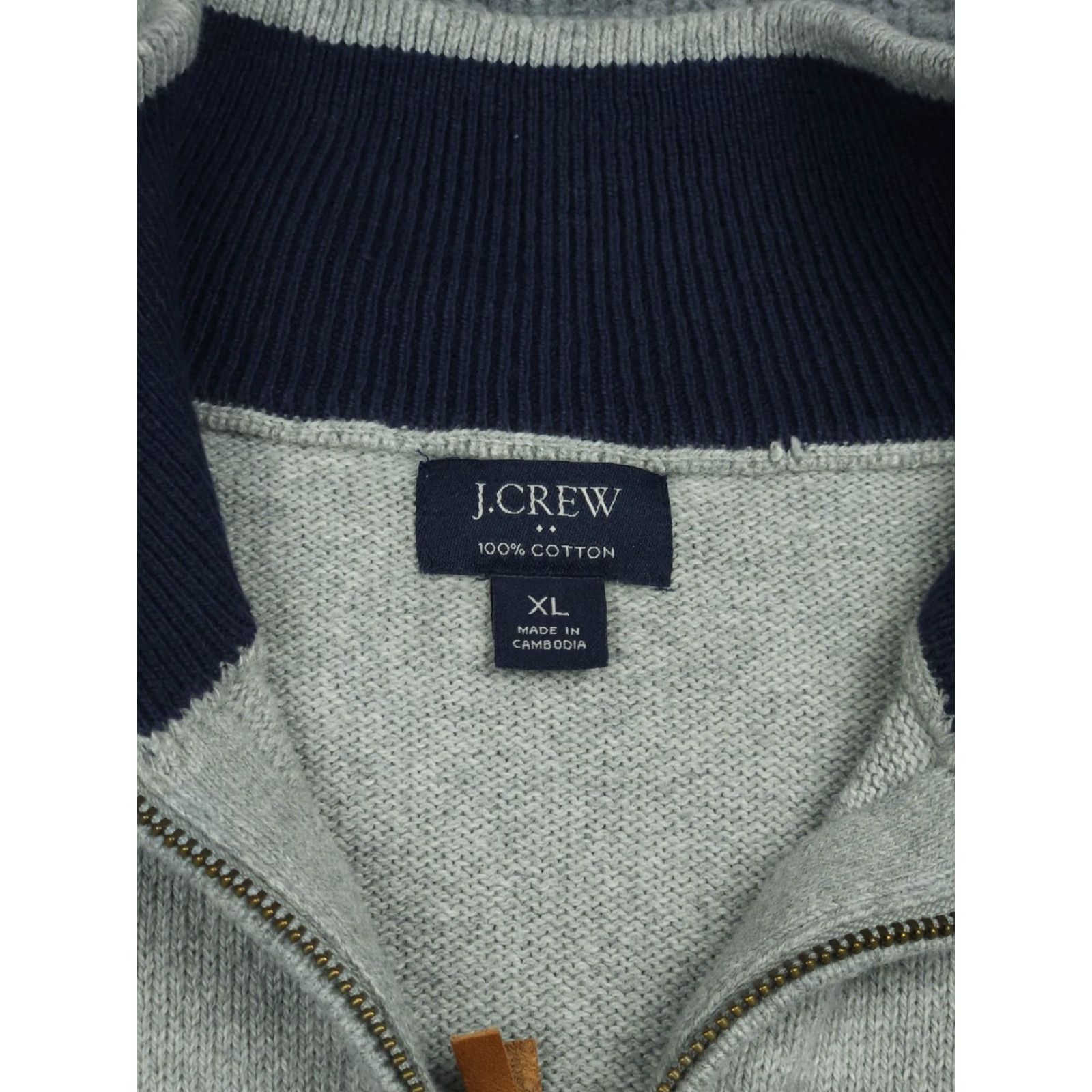 J.Crew J.CREW Sweater 1/4 Zip Men XL Gray 100% Cotton Super Soft EUC Pullover Mock Neck Casual Outdoor Preppy Knit Zipper Size US XL / EU 56 / 4 - 5 Thumbnail