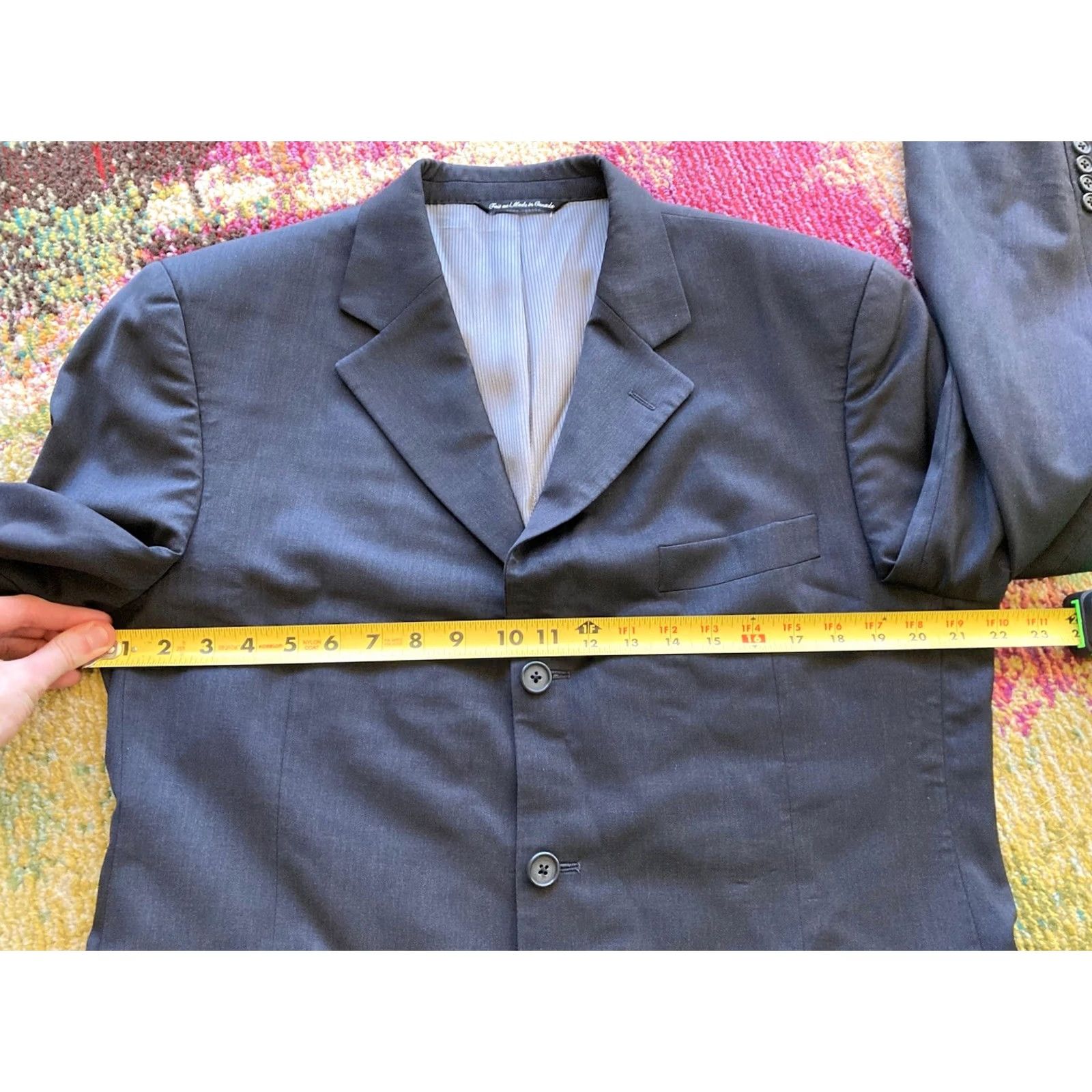Jack Victor Jack Victor Mens 41R Charcoal Gray Wool 3 Button Jacket Size 42R - 6 Thumbnail