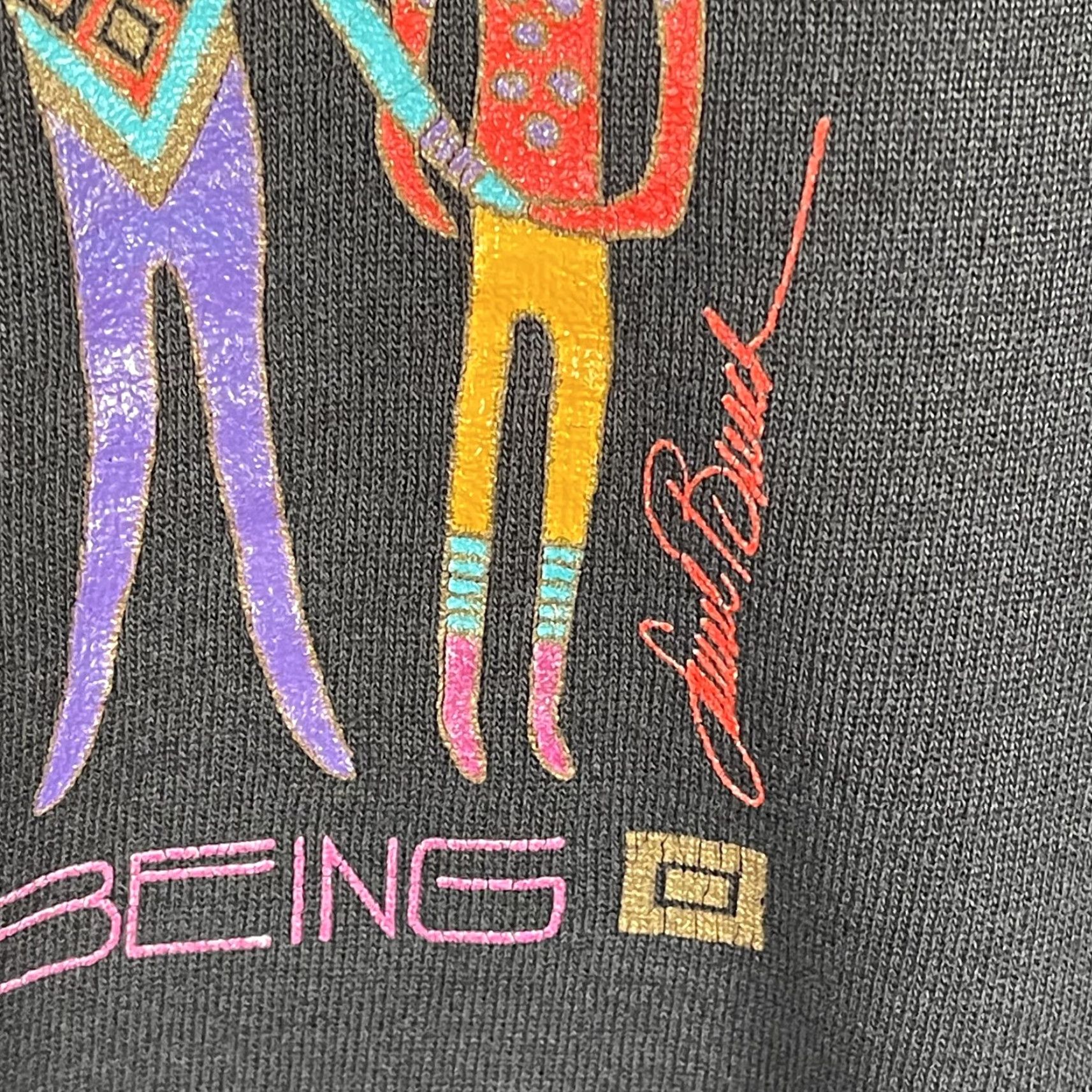 Vintage VINTAGE Laurel Burch Sweatshirt L Black Graphic Print Art Of Human Being Pullover Crew Neck Unisex Adults Size US L / EU 52-54 / 3 - 5 Thumbnail
