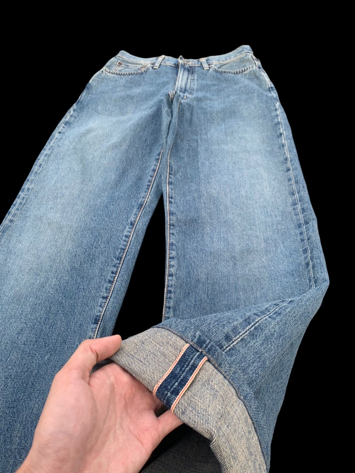 Kapital VINTAGE SOMETHING EDWIN SELVEDGE BAGGY DISTRESSED DENIM Size US 28 / EU 44 - 5 Thumbnail