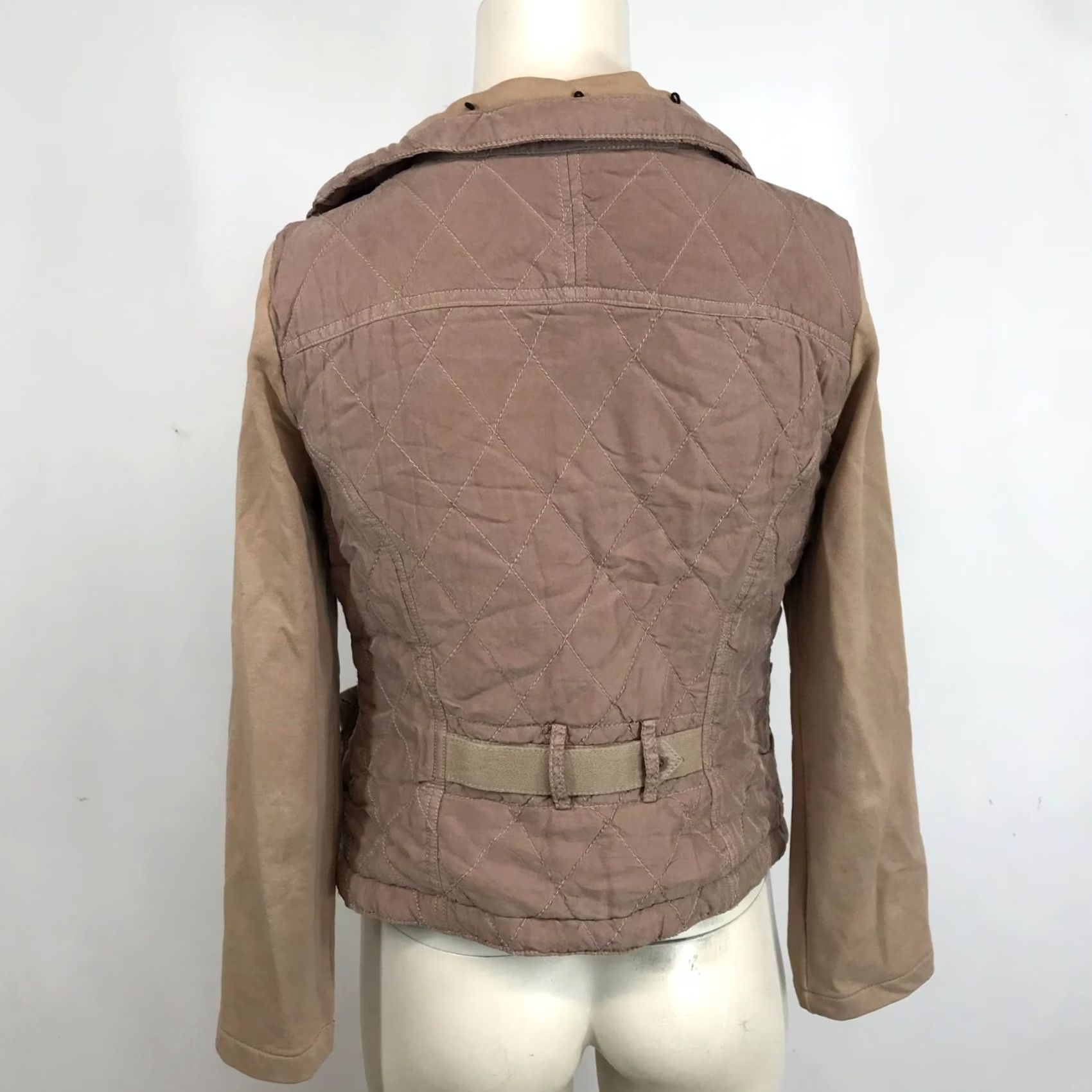 Vintage MARRAKECH Womens XS MAUVE QUILTED ASYMMETRICAL JACKET COAT, Zip, Regular, Basic Jacket, Outer Shell Material SEE TAG, Mauve, Hus? Size XS / US 0-2 / IT 36-38 - 5 Thumbnail