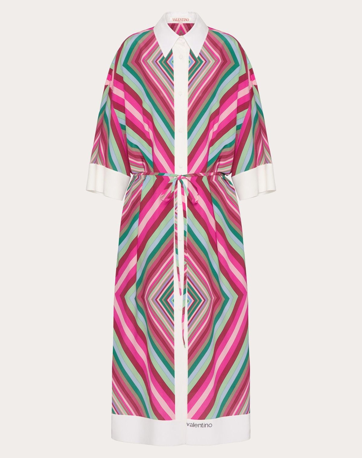 Valentino o1s1wg110525 Foulard Popeline Short Dress in Multicolor Size M / US 6-8 / IT 42-44 - 1 Thumbnail