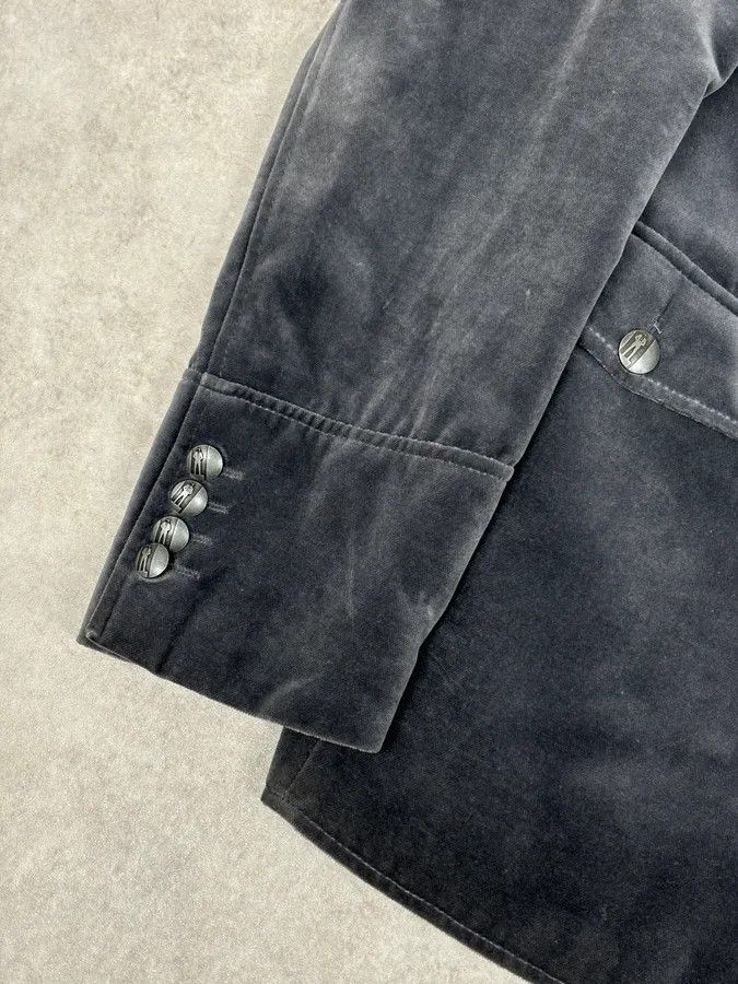 Karl Lagerfeld Lagerfeld Grey Cotton Officer Buttoned Blazer Jacket Size 42R - 8 Thumbnail
