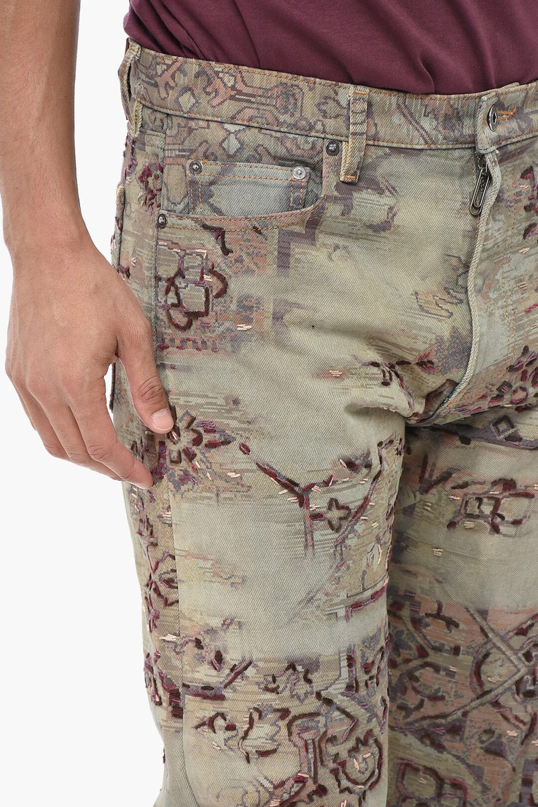 Off-White og1mm0526 Printed Denim Jeans in Multicolor Size US 32 / EU 48 - 3 Thumbnail
