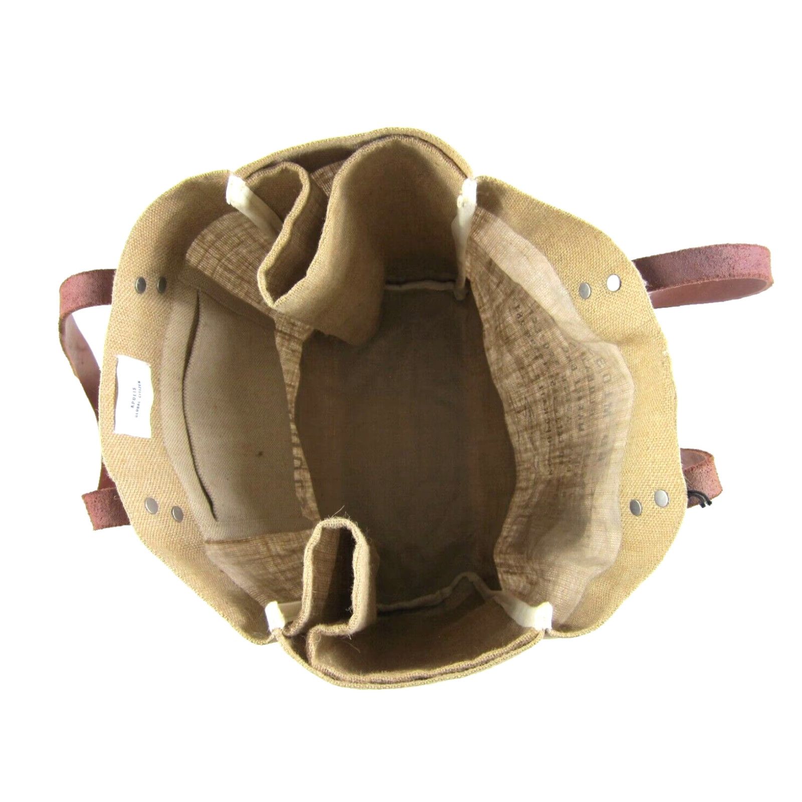 Apolis Apolis Market Tote Unisex Adults Medium Brown Cotton Canvas Leather Lining Jute Pattern: Solid NWT Size ONE SIZE - 6 Thumbnail