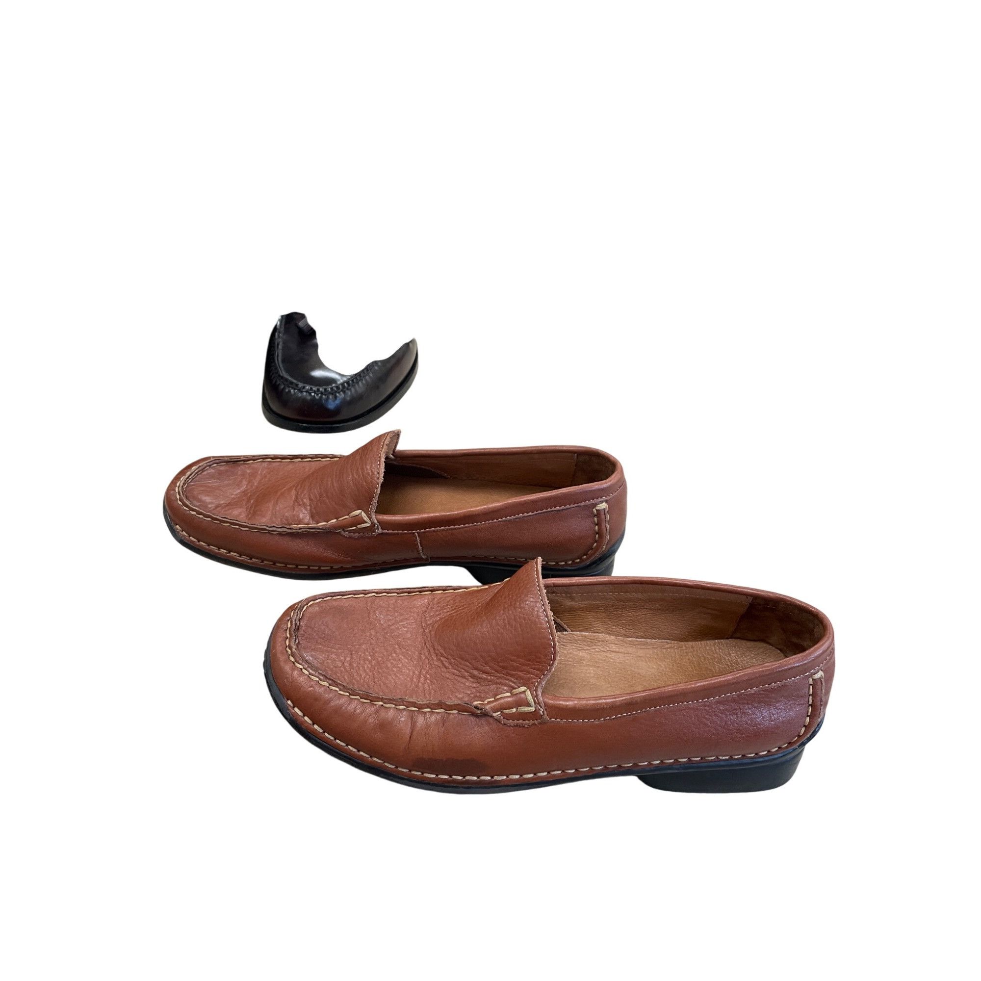 Hush Puppies Hush Puppies Mens Brown Leather Slip-On Loafers Shoes Size 9 Size US 9 / EU 42 - 3 Thumbnail