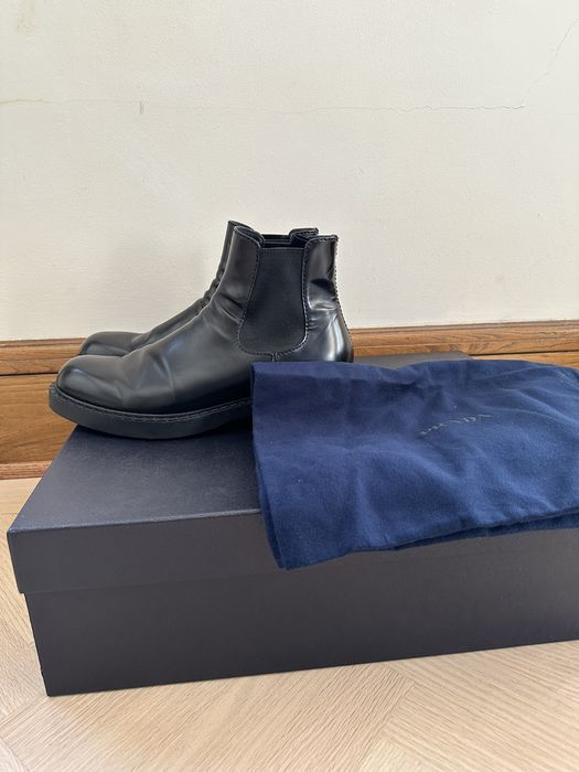 Prada spazzolato cheap chelsea boots