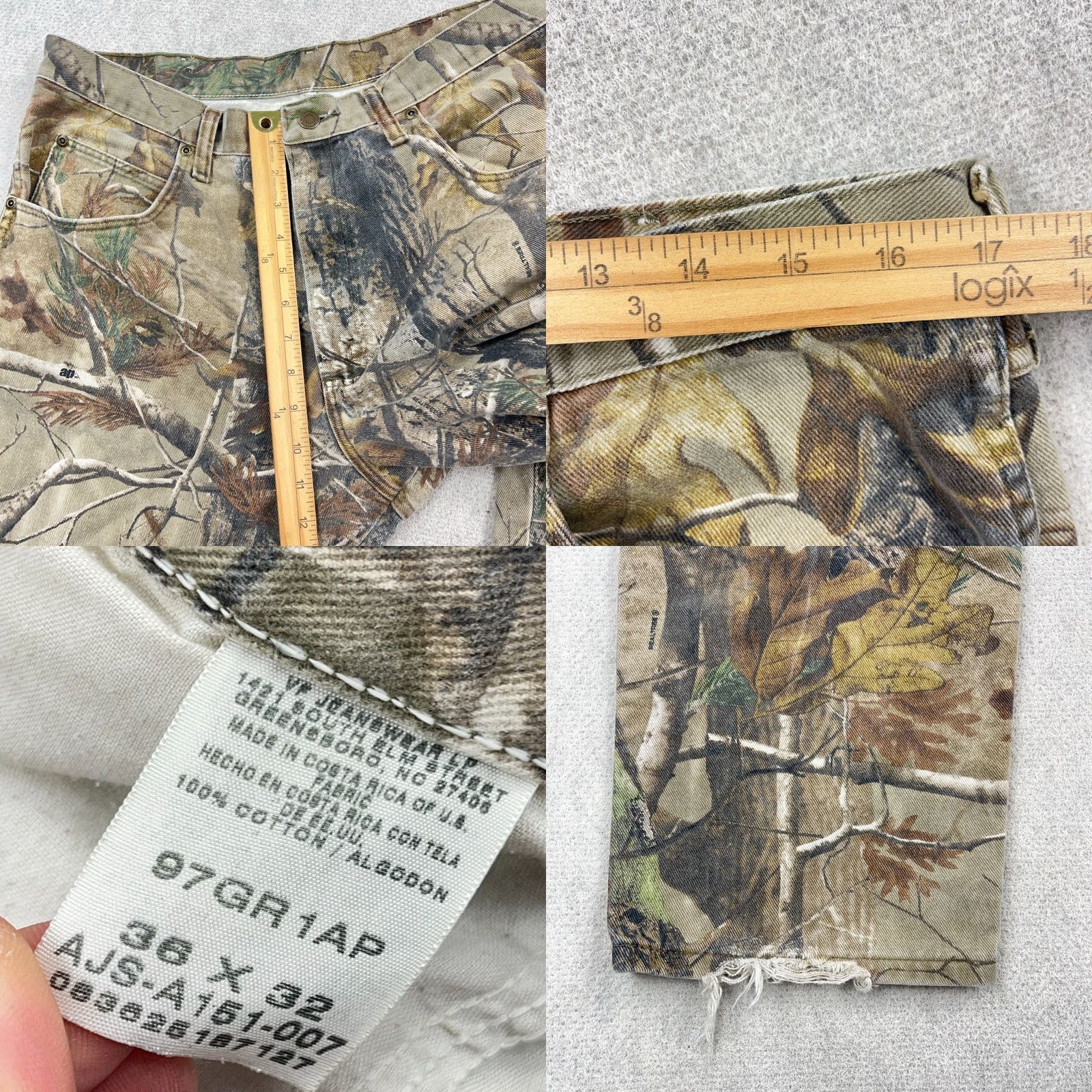 Wrangler VINTAGE Wrangler Jeans Men 34x29 Camo Realtree Hardwood Baggy Y2K Double Knee Brown Size US 34 / EU 50 - 9 Thumbnail