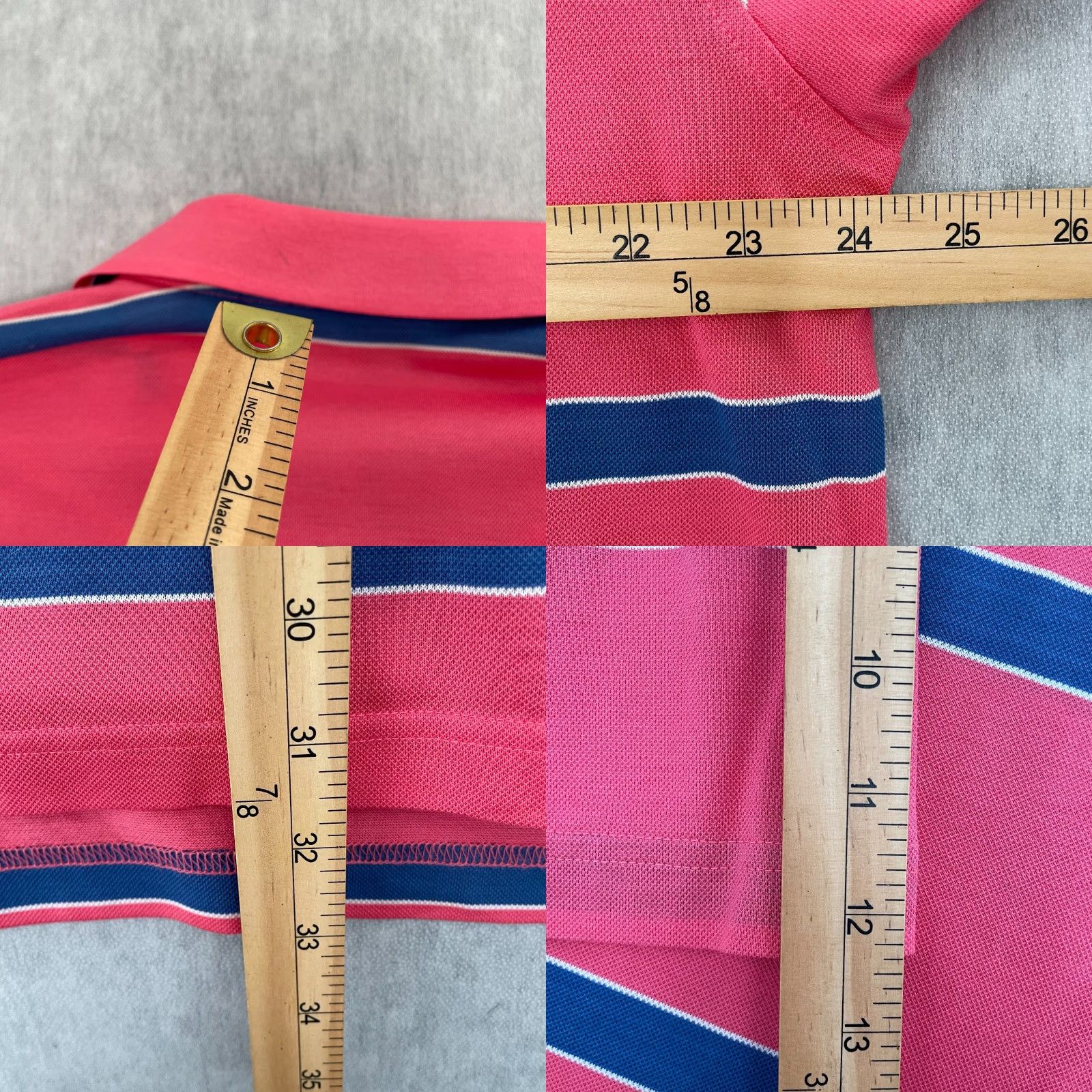 Peter Millar VINTAGE Peter Millar Polo Shirt Adult Large Pink Striped Sea Island Golf Mens L Size US L / EU 52-54 / 3 - 8 Thumbnail
