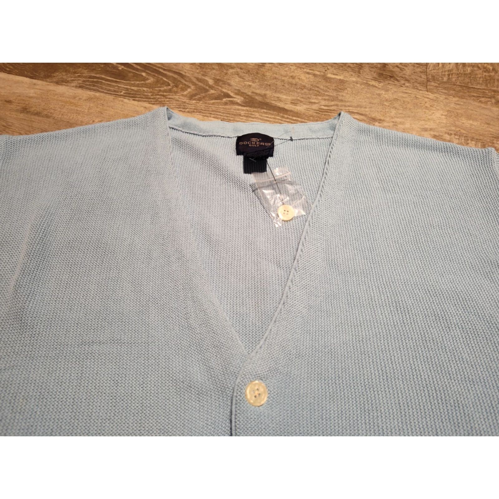 Dockers VINTAGE Dockers Men’s XL Light Blue Casual Golf Cardigan Sweater 90s preppy knit Size US XL / EU 56 / 4 - 4 Thumbnail
