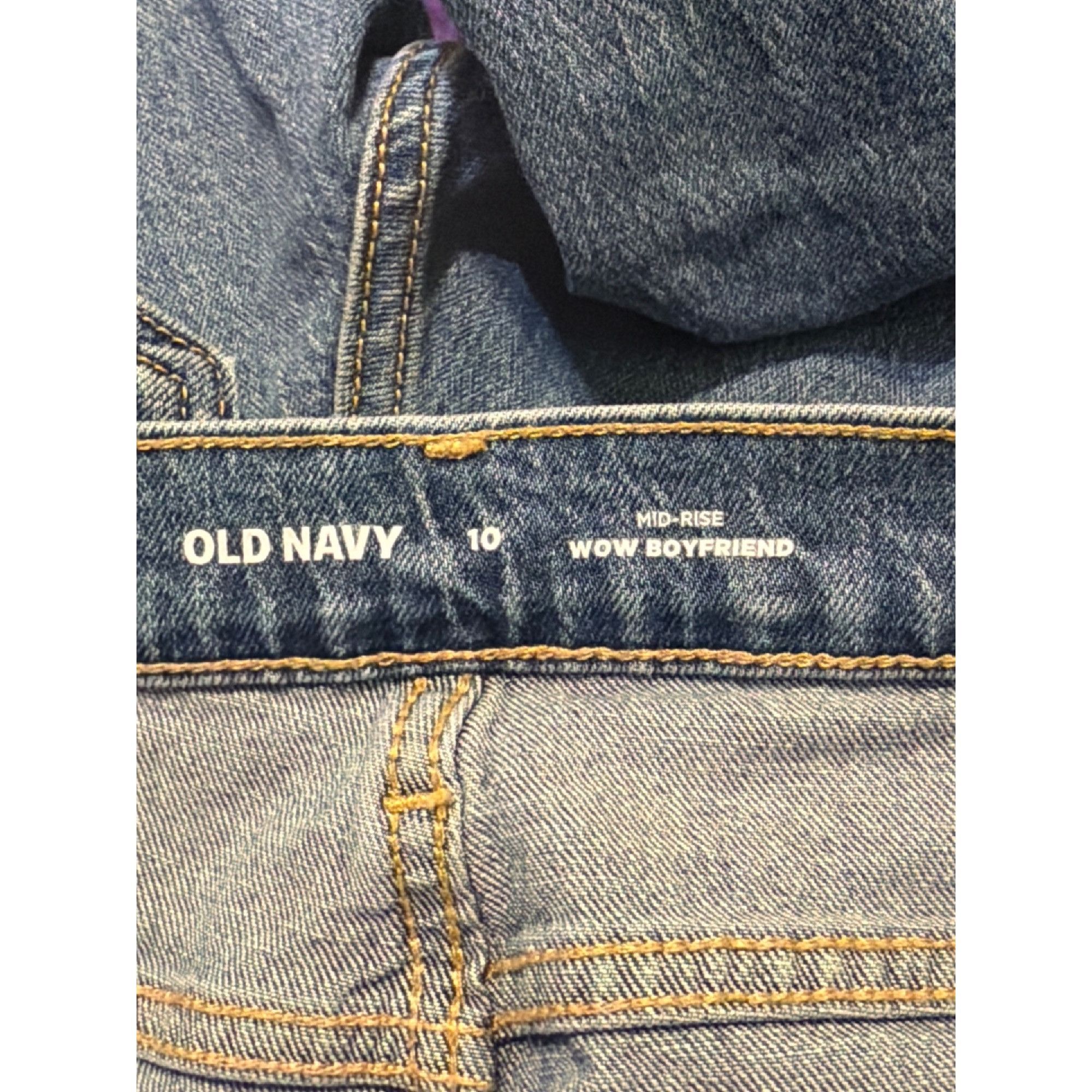 Old Navy Old Navy Wow Boyfriend Mid Rise Blue Denim Jeans Relaxed Cot Size 32" / US 10 / IT 46 - 4 Thumbnail
