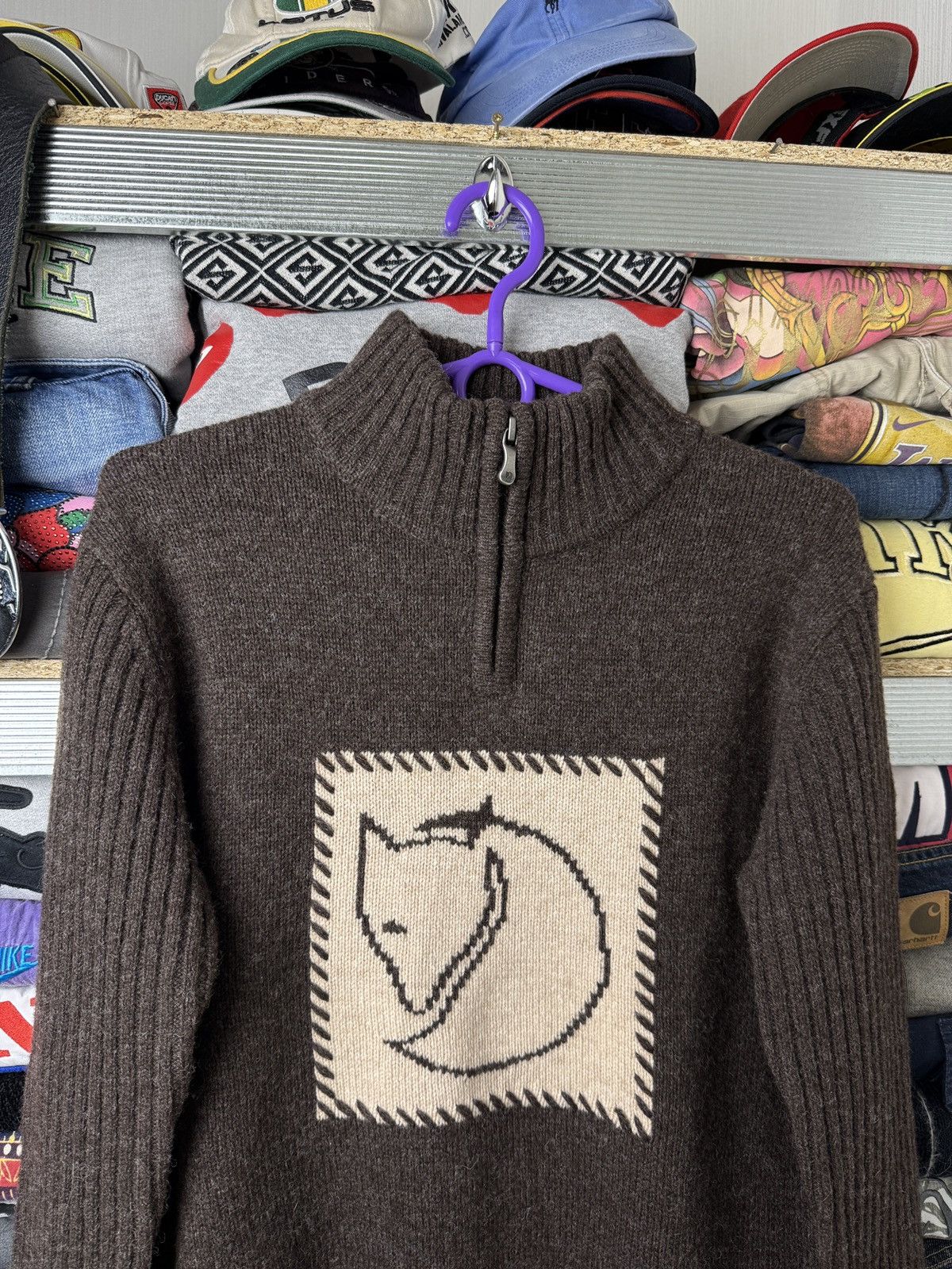 Fjallraven FJALLRAVEN Wool Red Fox Sweater Jumper Zip Hiking Big Logo Size US M / EU 48-50 / 2 - 3 Thumbnail