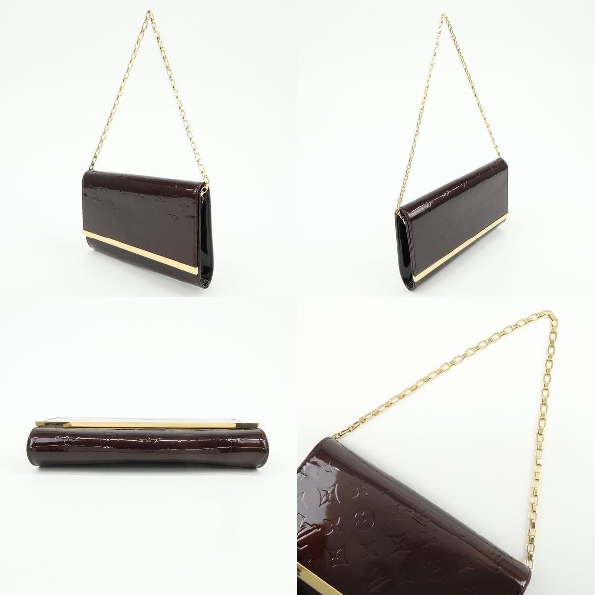 Louis Vuitton Louis Vuitton Monogram Vernis Ana Clutch Patent Burgundy Size ONE SIZE - 3 Thumbnail