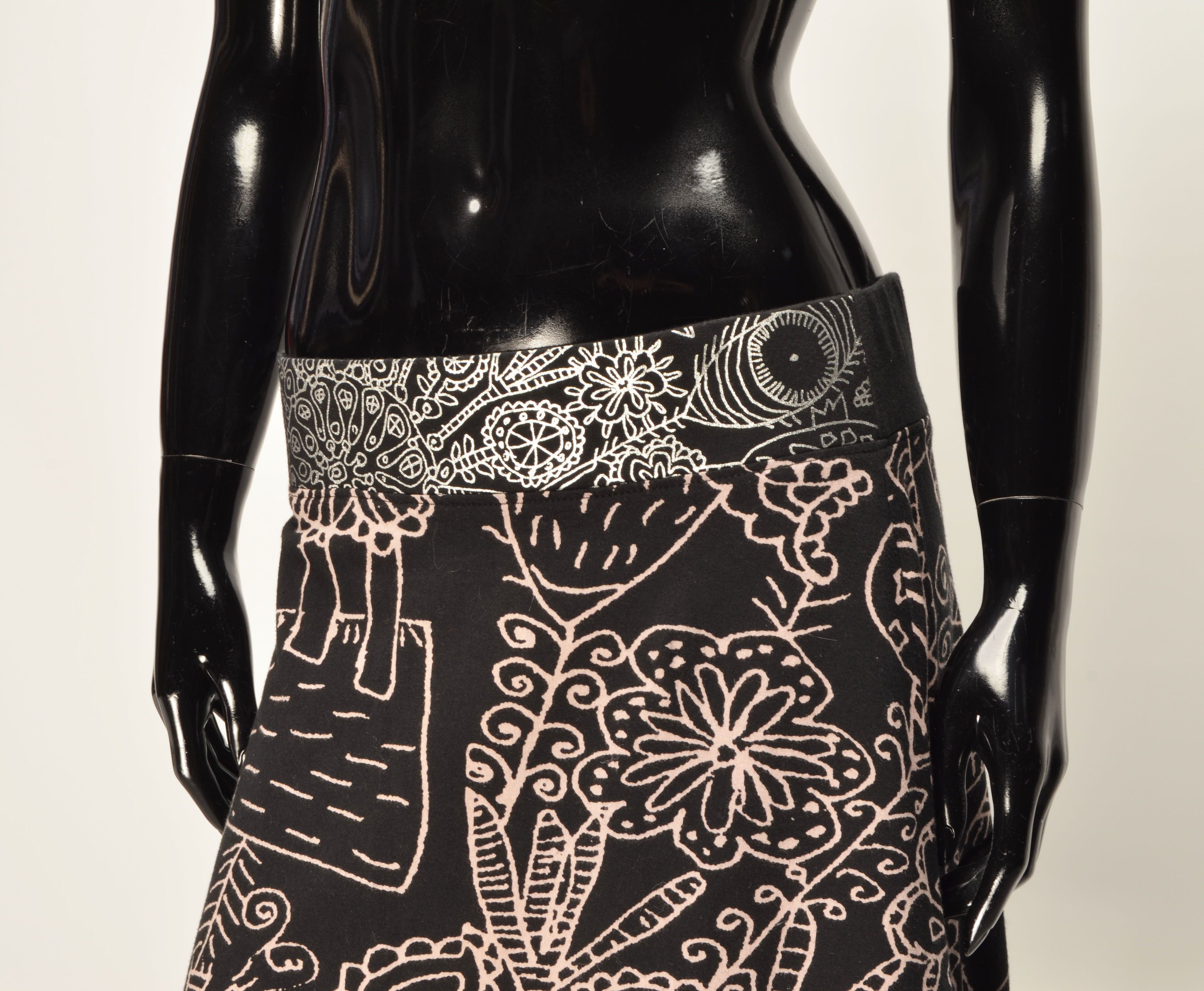 Desigual Vintage Desigual Y2k Graphic Print Boho A-Line Skirt Size 31" - 7 Thumbnail