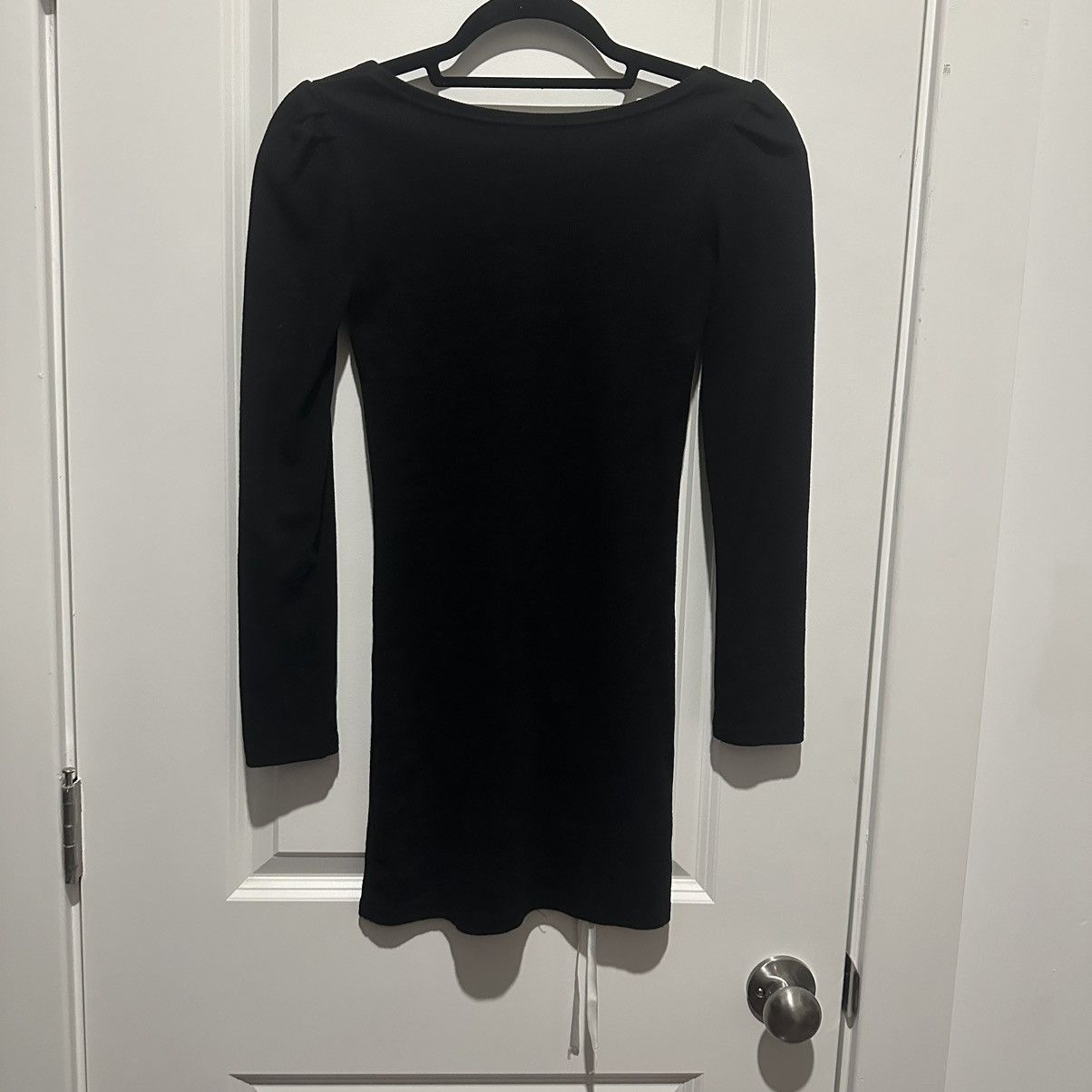 Other Square neck lace trim bow detail long sleeve mini dress Size XXS / US 00 / IT 34 - 4 Thumbnail