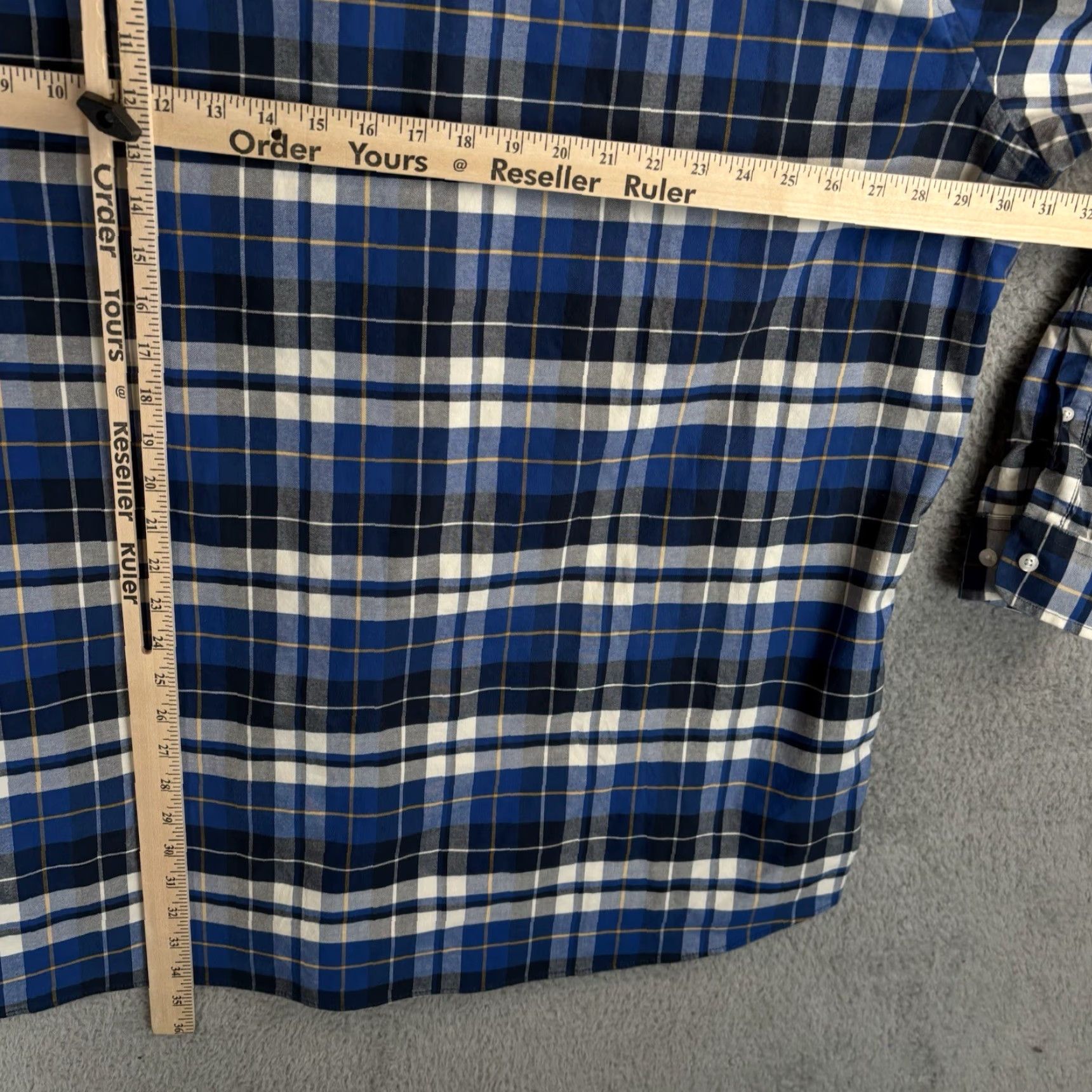 Vintage LL Bean Comfort Stretch Oxford Shirt Mens 3XLT Tall Blue Plaid Untucked Size US XXL / EU 58 / 5 - 5 Thumbnail