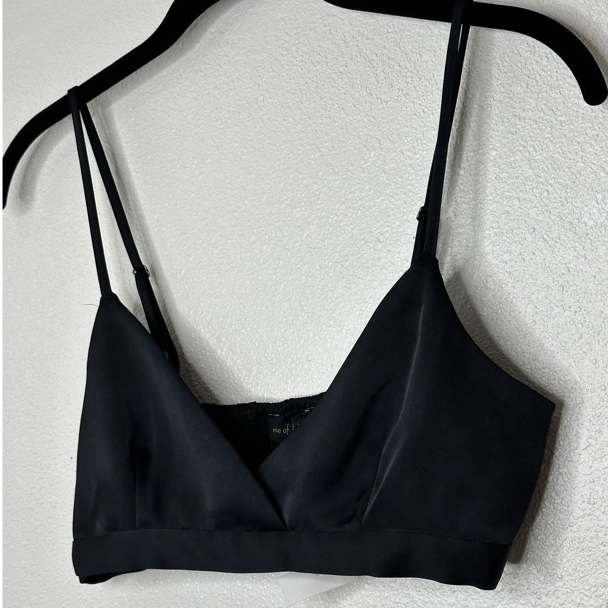 House of Harlow NWT House of Harlow 1960 Black Satin Smocked Back Bralette S Size S / US 4 / IT 40 - 1 Thumbnail